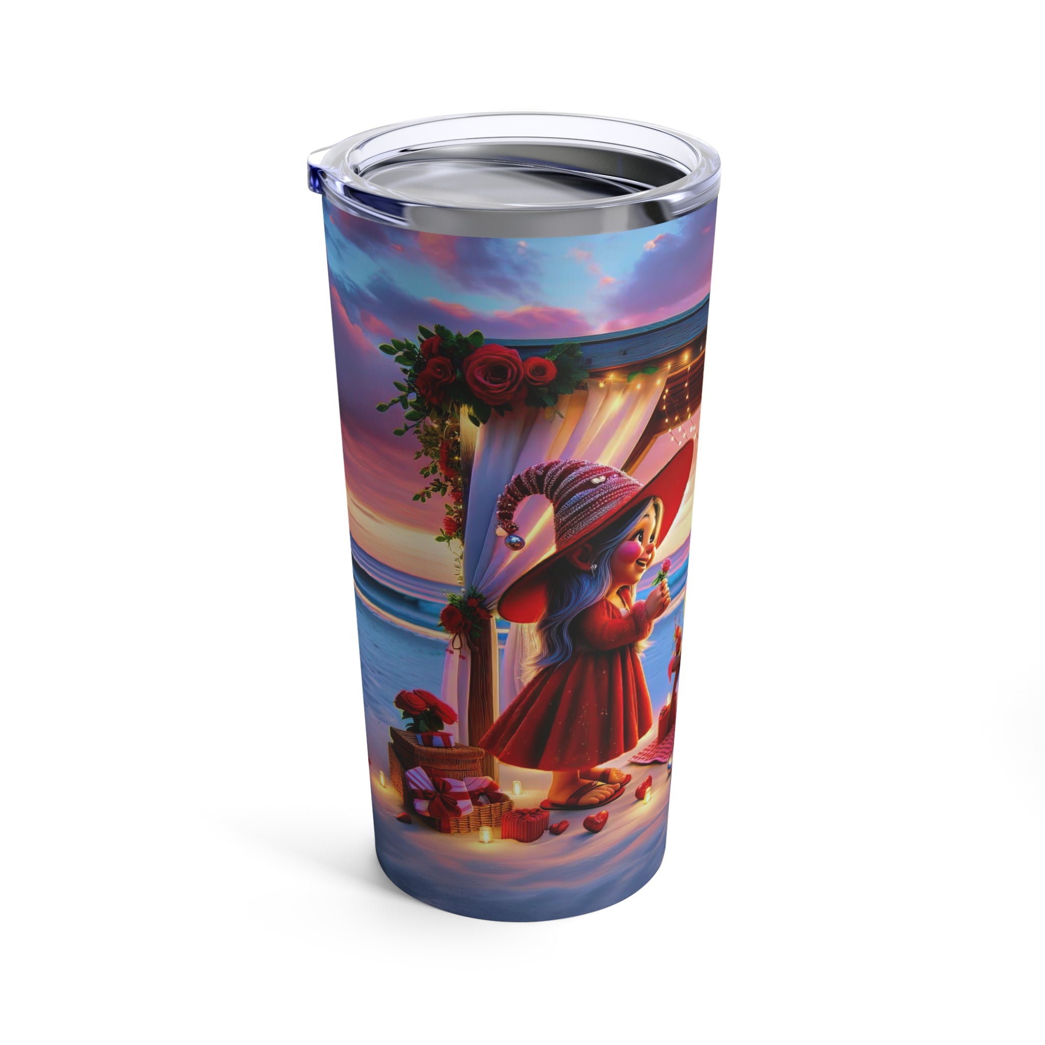 Un vaso de compromiso caprichoso junto a la playa, 20 oz