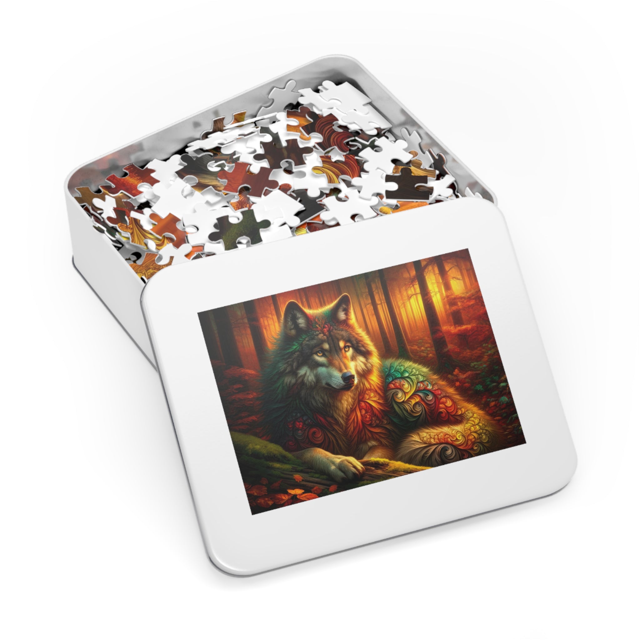 The Wolf Amidst Autumn's Embrace Jigsaw Puzzle