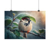 Sparrow's Rainy Refuge Poster