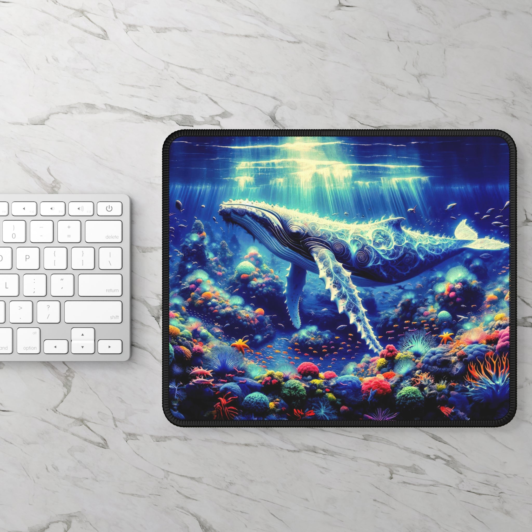 Tapis de souris de jeu Voyage du saphir baleine