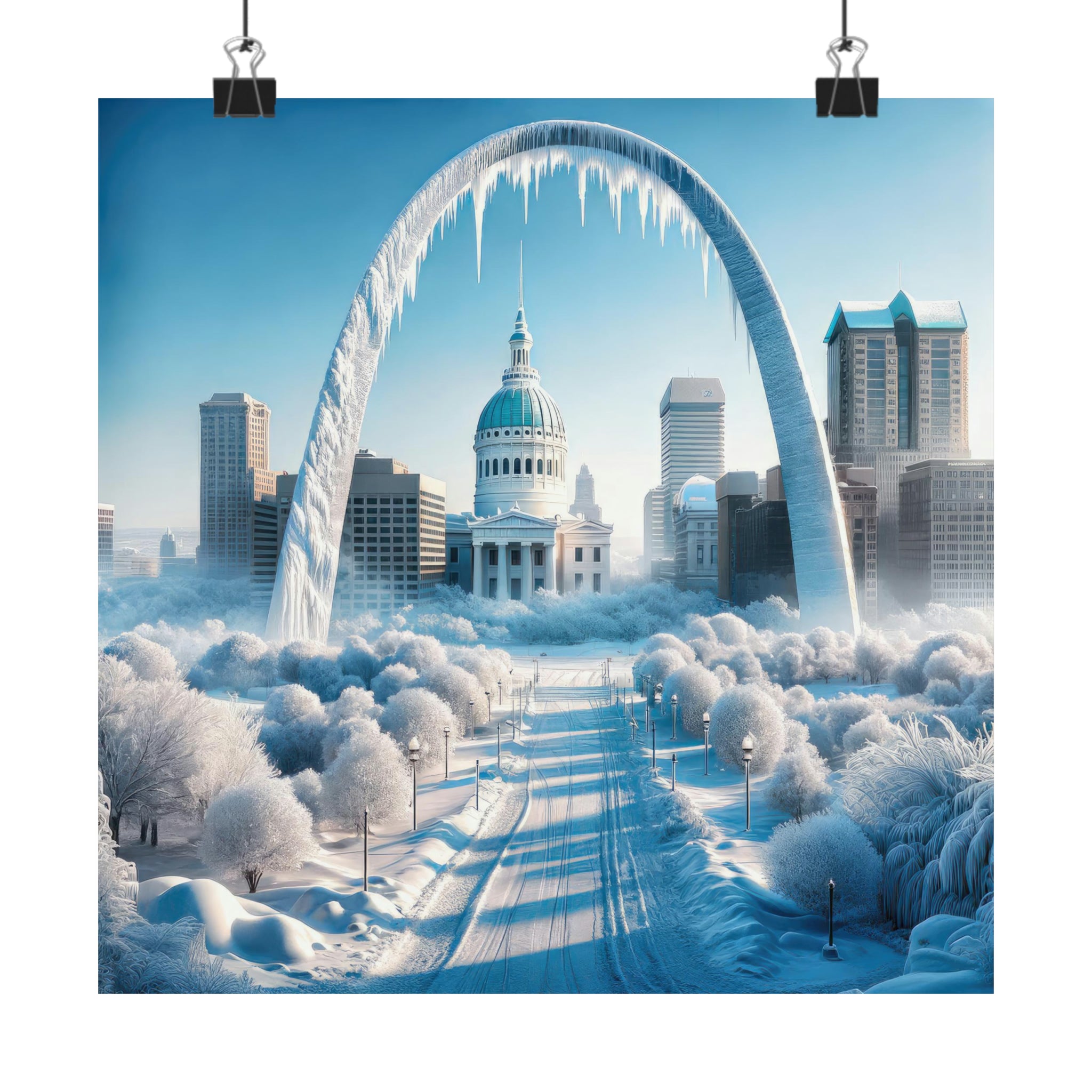 El toque de invierno en el arco Gateway Póster