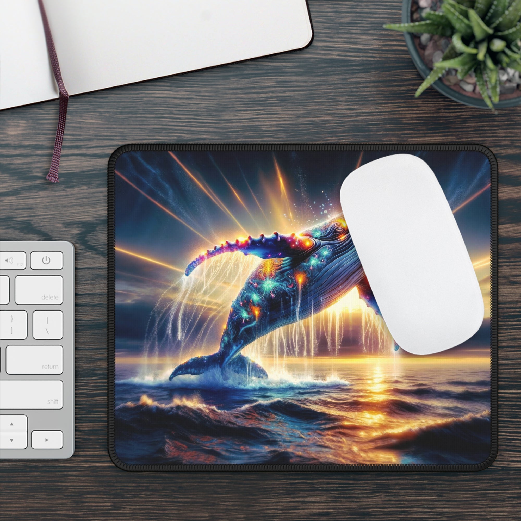 Quantum Leap of the Neon Whale Gaming Mouse Pad