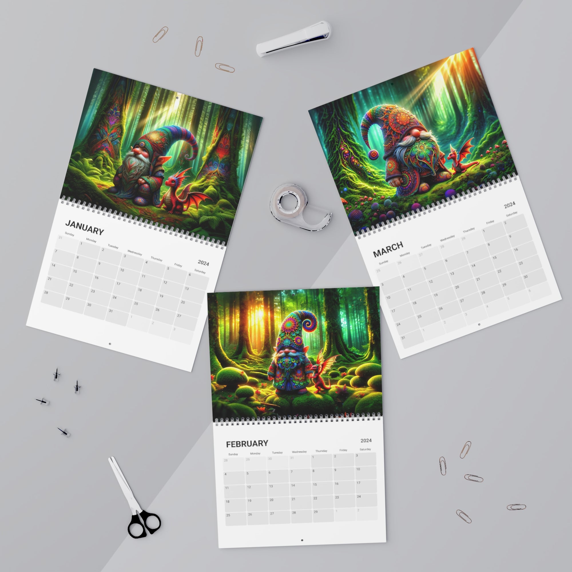 Gnomes of Dragon Grove Calendar (2024) V2