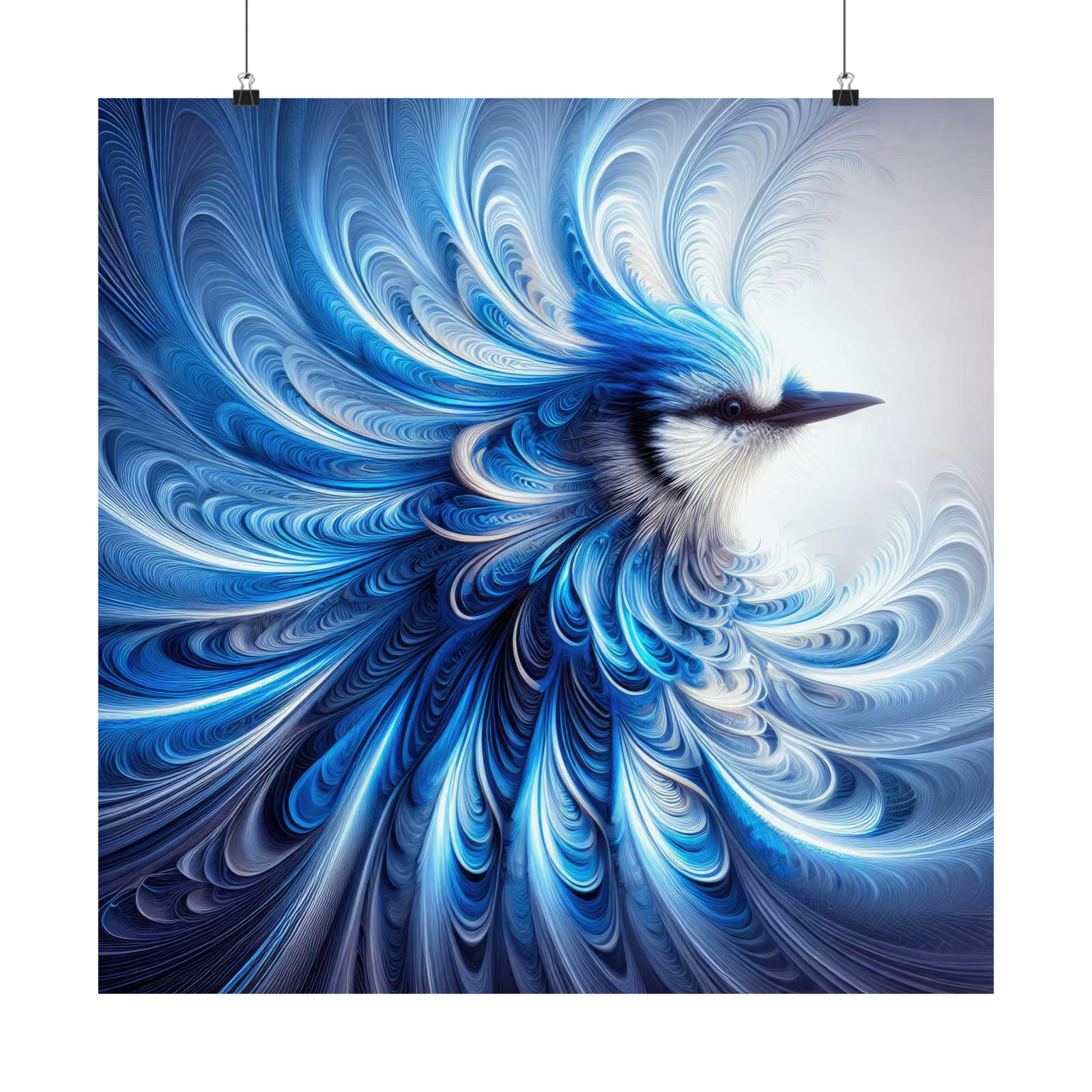 Symphonie fractale du geai bleu Poster