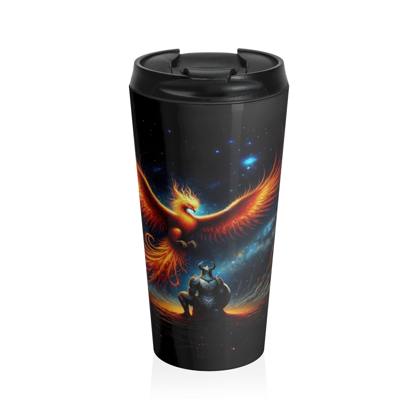 The Cosmic Rebirth of the Phoenix and the Watcher Travel Mug