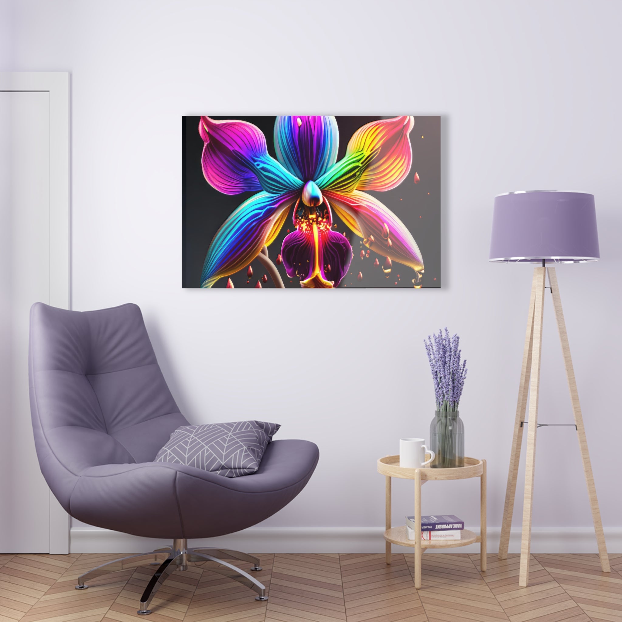 Orchidée arc-en-ciel Dripz F Impression sur Acrylique