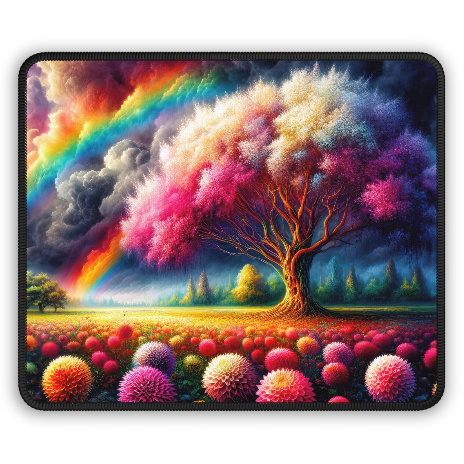 The Blossom of Chromatic Wonders Gaming Mouse Pad