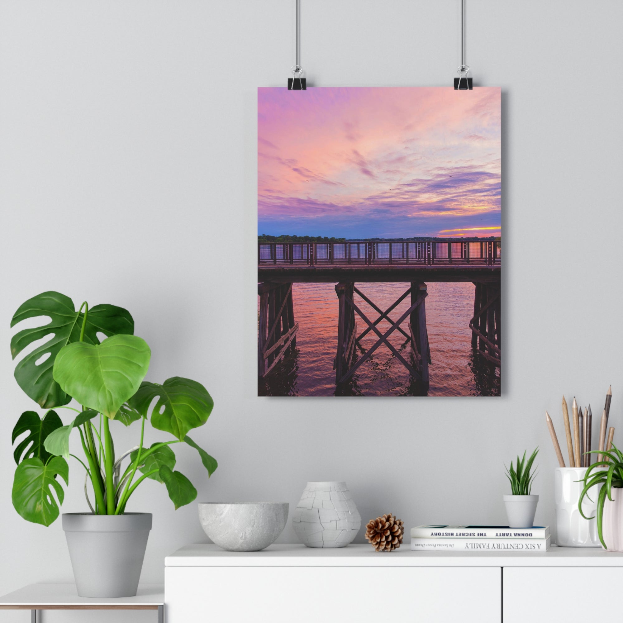 Pont d'Arcola - Impression coucher de soleil violet