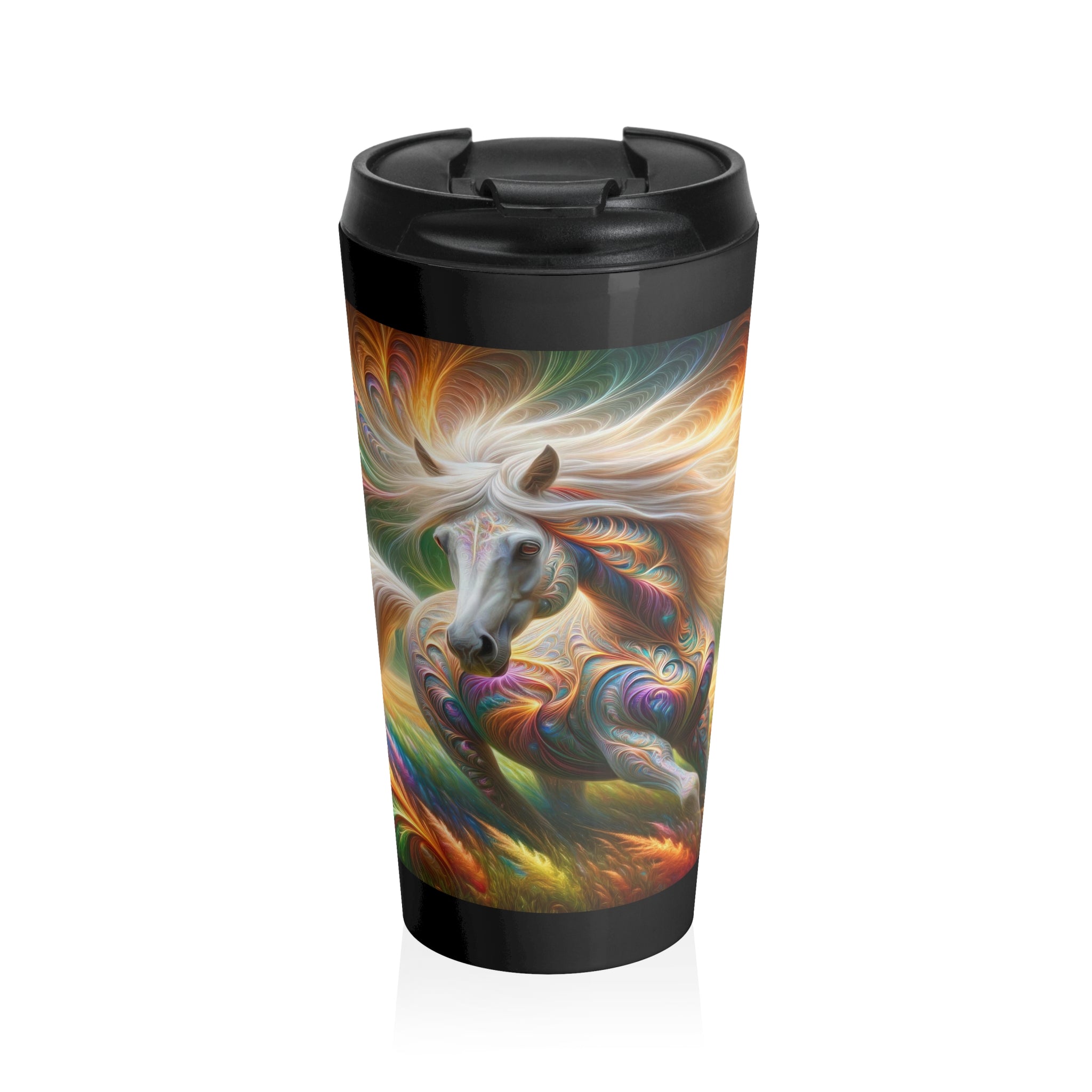 Dreamweaver Steed of the Enchanted Prairie Travel Mug