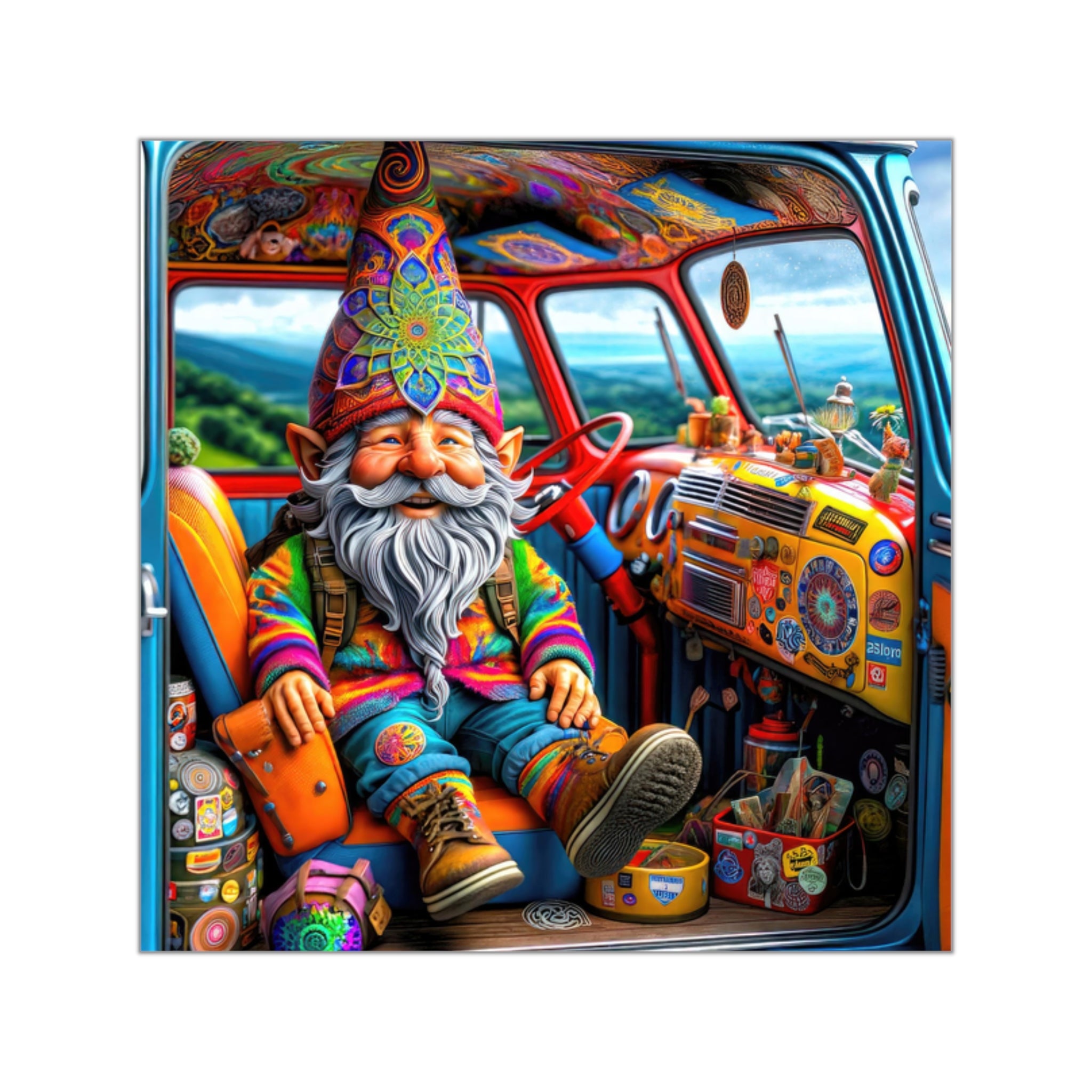 Voyages de Jovial Jasper, les autocollants vinyle Gnome