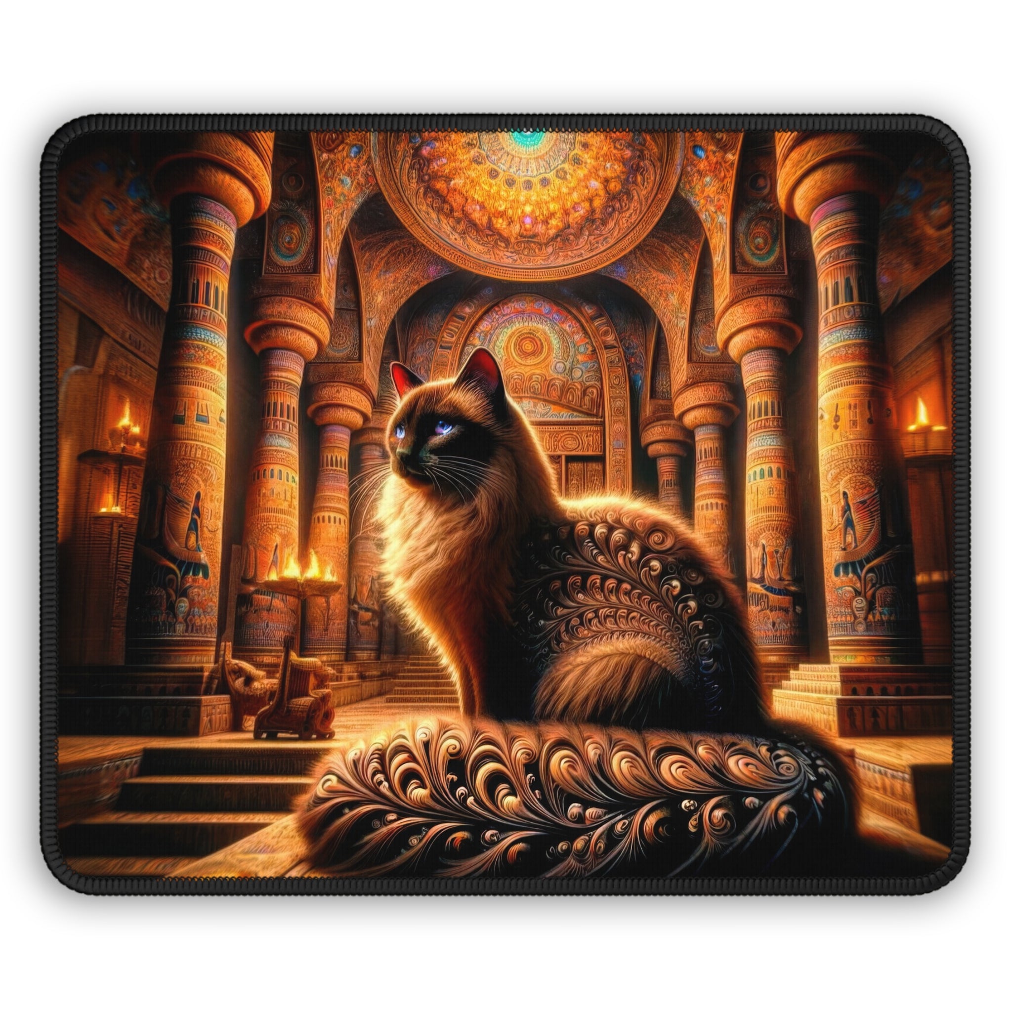 Alfombrilla de ratón para juegos Oráculo siamés en el templo del tiempo