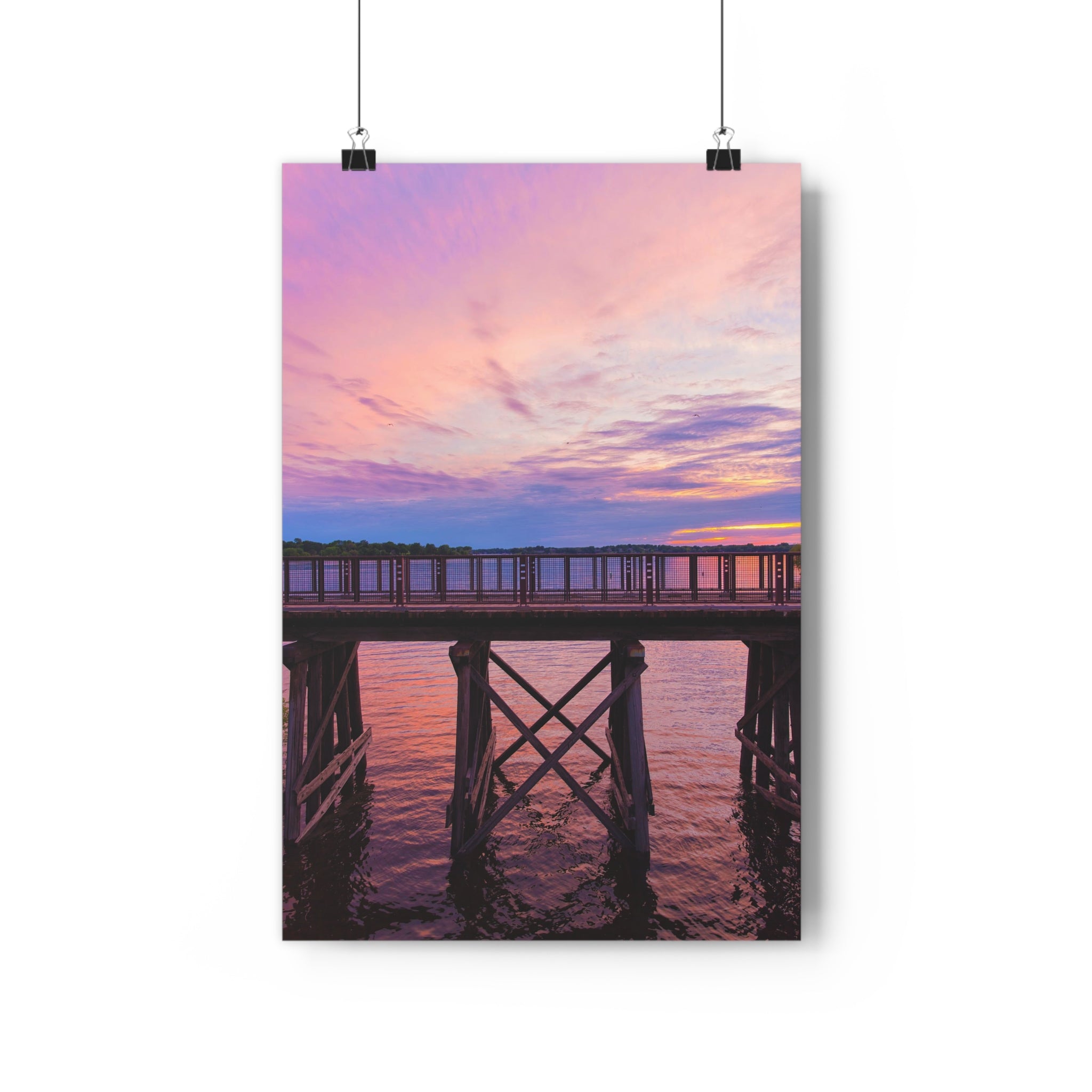 Arcola Bridge - Purple Sunset Print