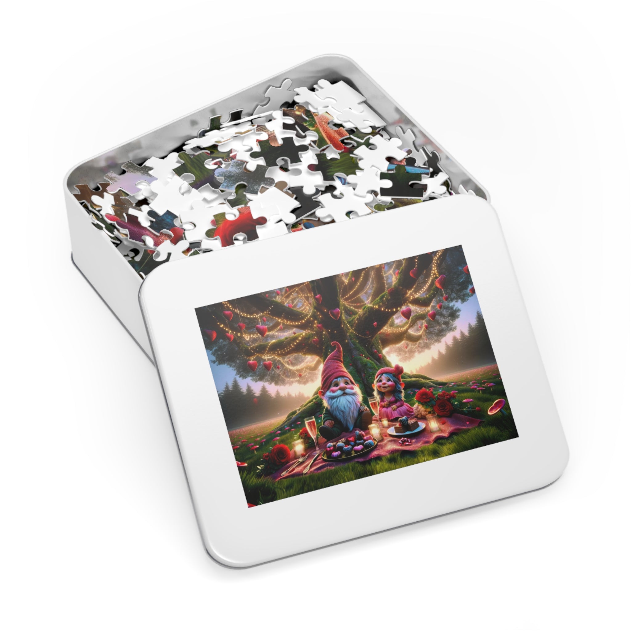 Enchanted Valentine's Eve in the Whimsical Woodlands Jigsaw Puzzle