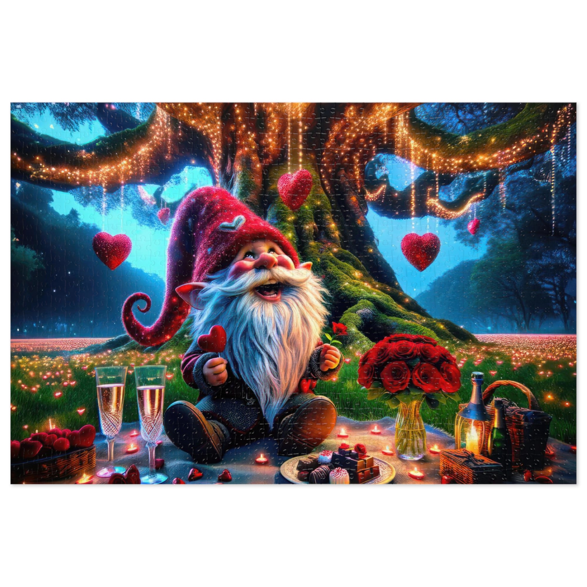 Valentine's with the Whimsical Forest Gnome Jigsaw Puzzle