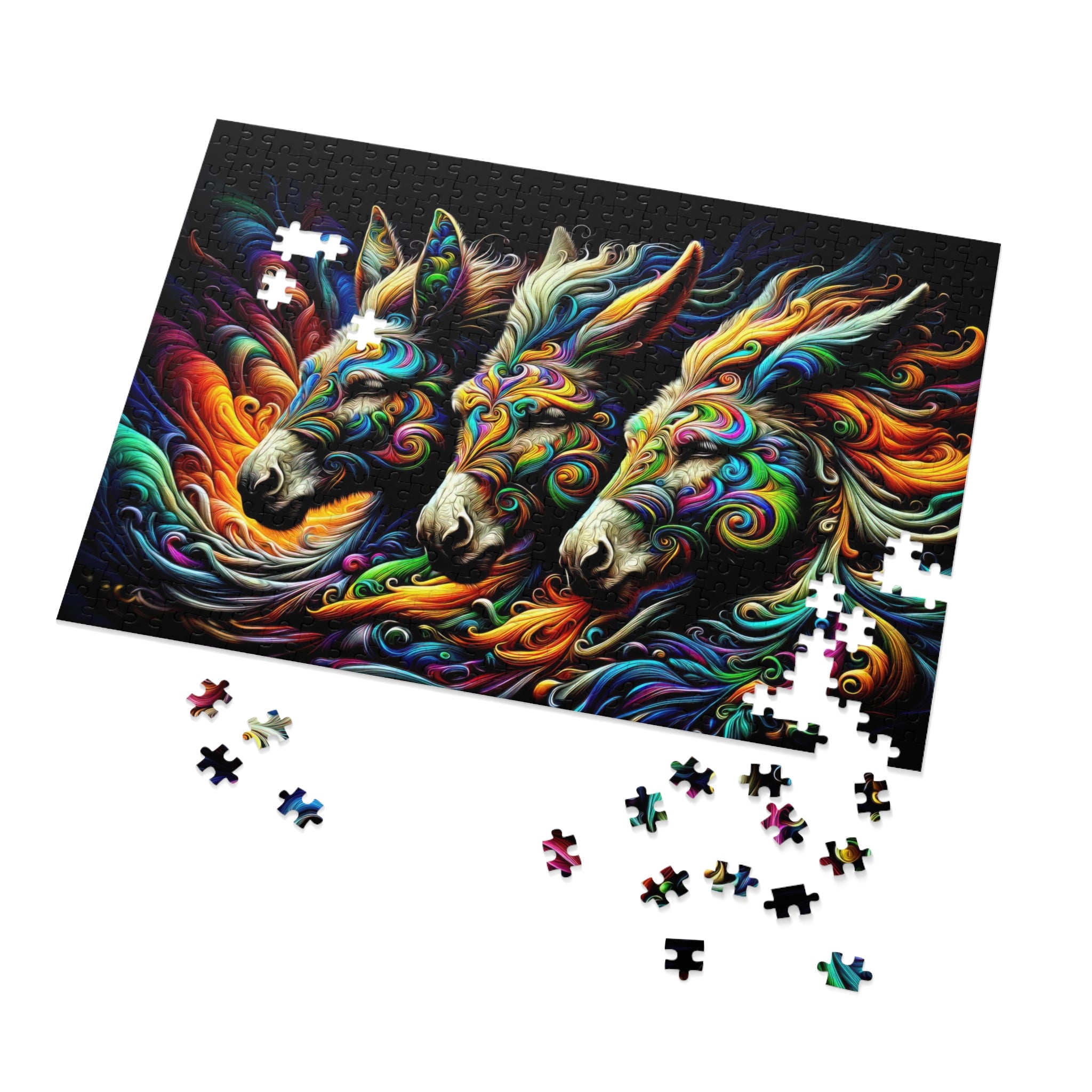 Triad of Hypnotic Hee-Haws Jigsaw Puzzle