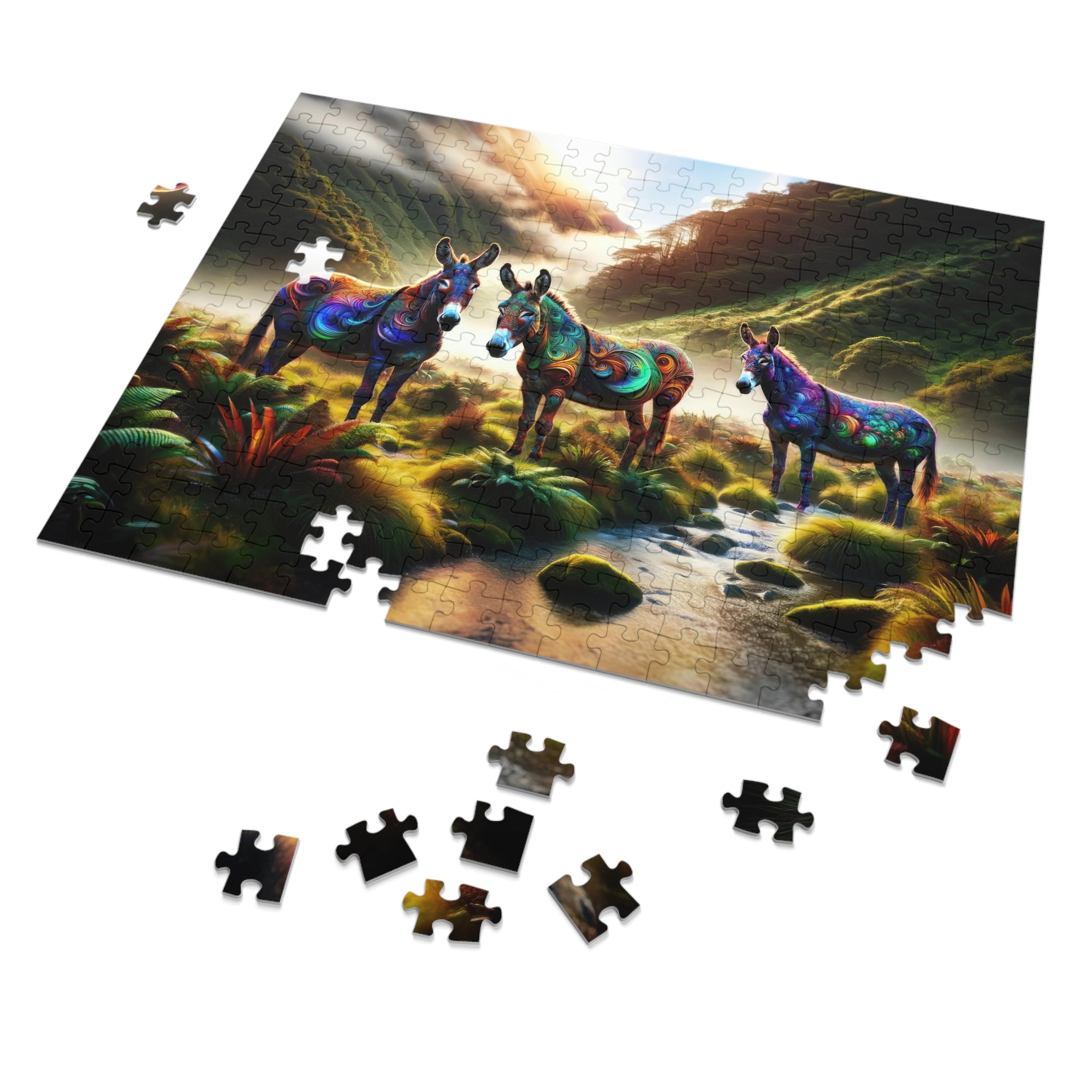 Donkeys of the Mystic Vale Jigsaw Puzzle