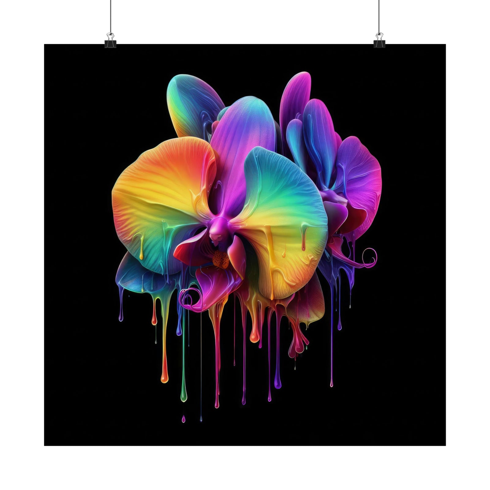 Rainbow Orchid Dripz M Poster