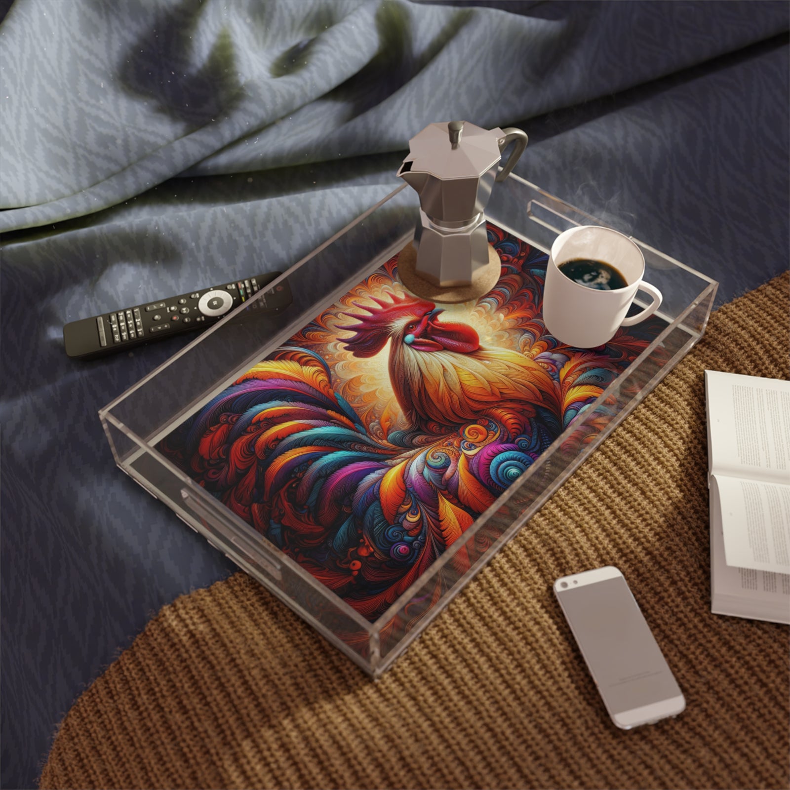 The Majestic Tapestry of Dawn Acrylic Serving Tray