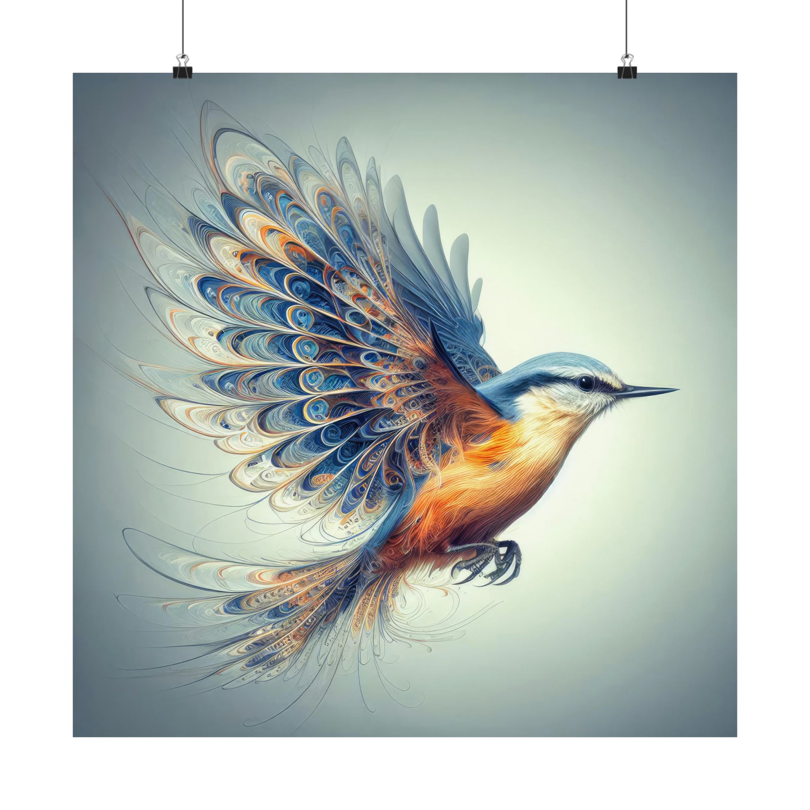 Ethereal Nuthatch Wings Poster
