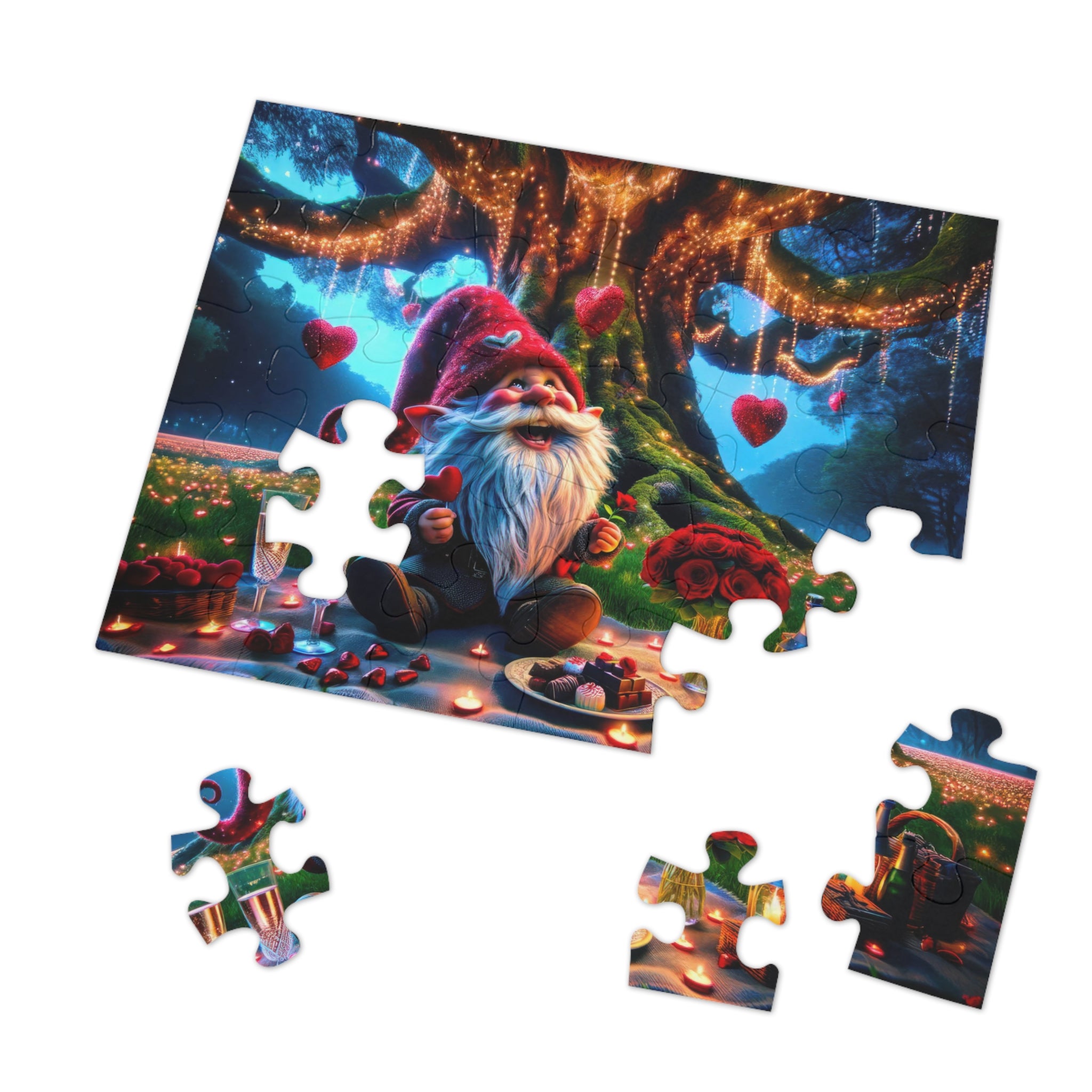 Puzzle San Valentín con el caprichoso gnomo del bosque