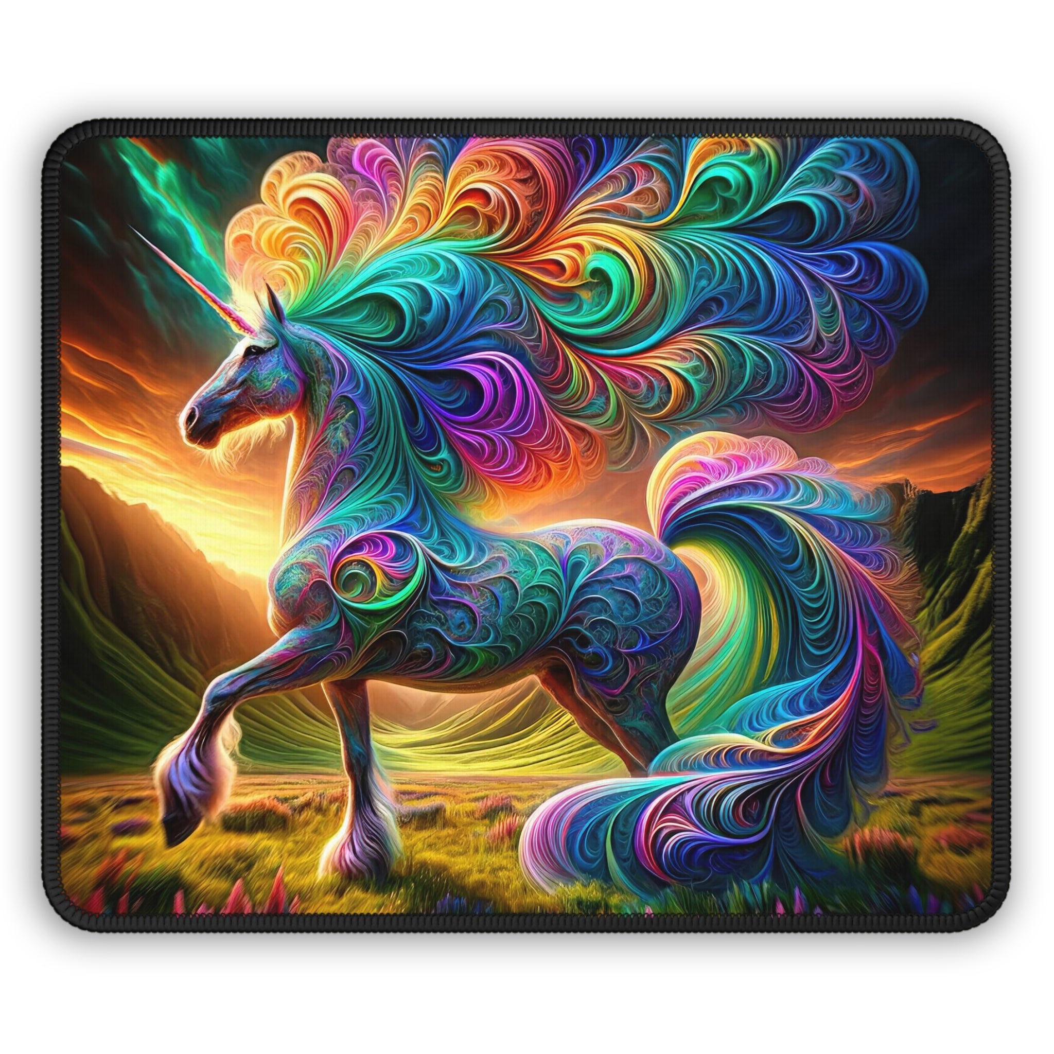 Alfombrilla de ratón para juegos Unicornio Fractal