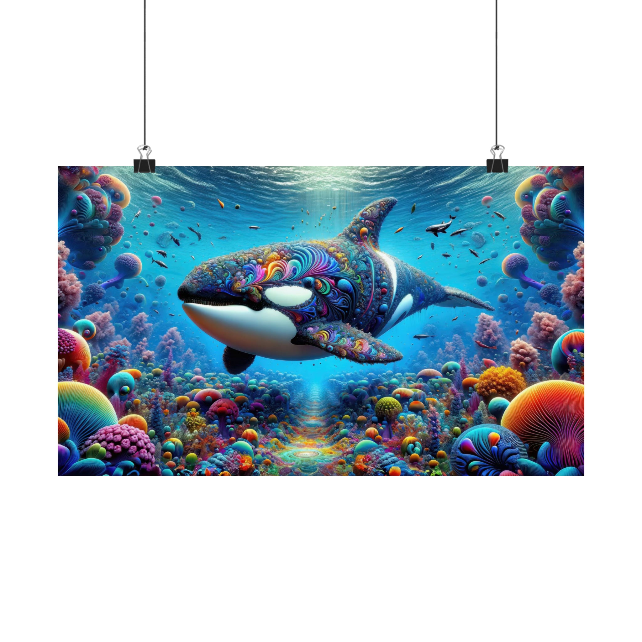 Orca Odyssey dans le cosmos corallien Poster