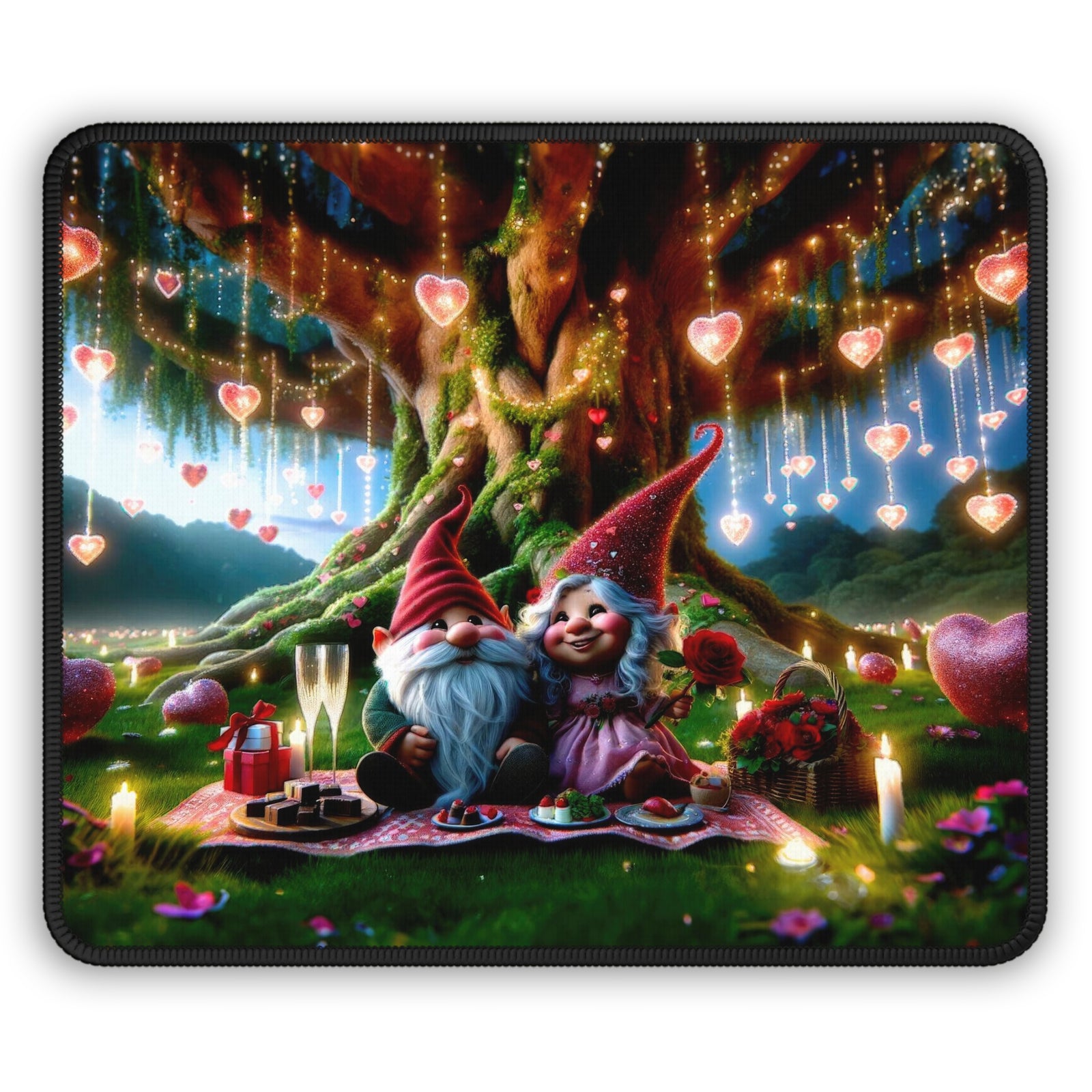 Enchanted Valentine's Eve with the Gnomes Gaming Mouse Pad