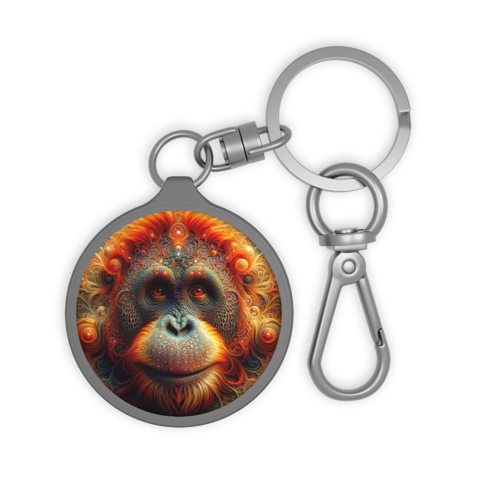 L’étiquette de porte-clés fractale orang-outan
