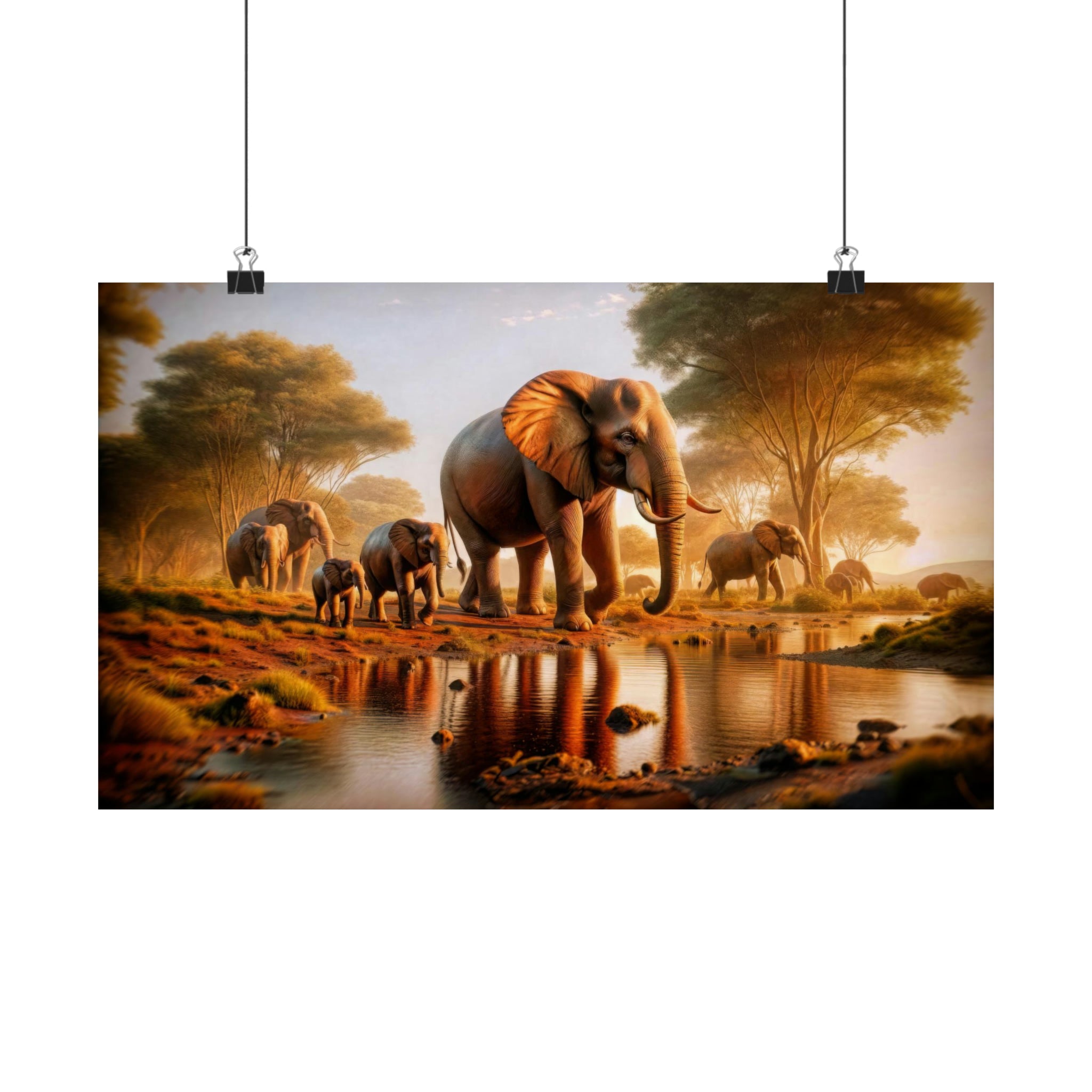 Gentle Giants at Dawn's Embrace Poster