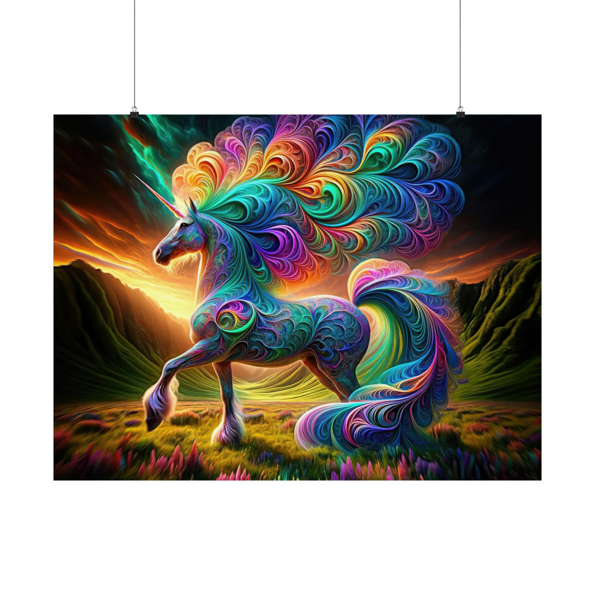 The Fractal Unicorn Poster