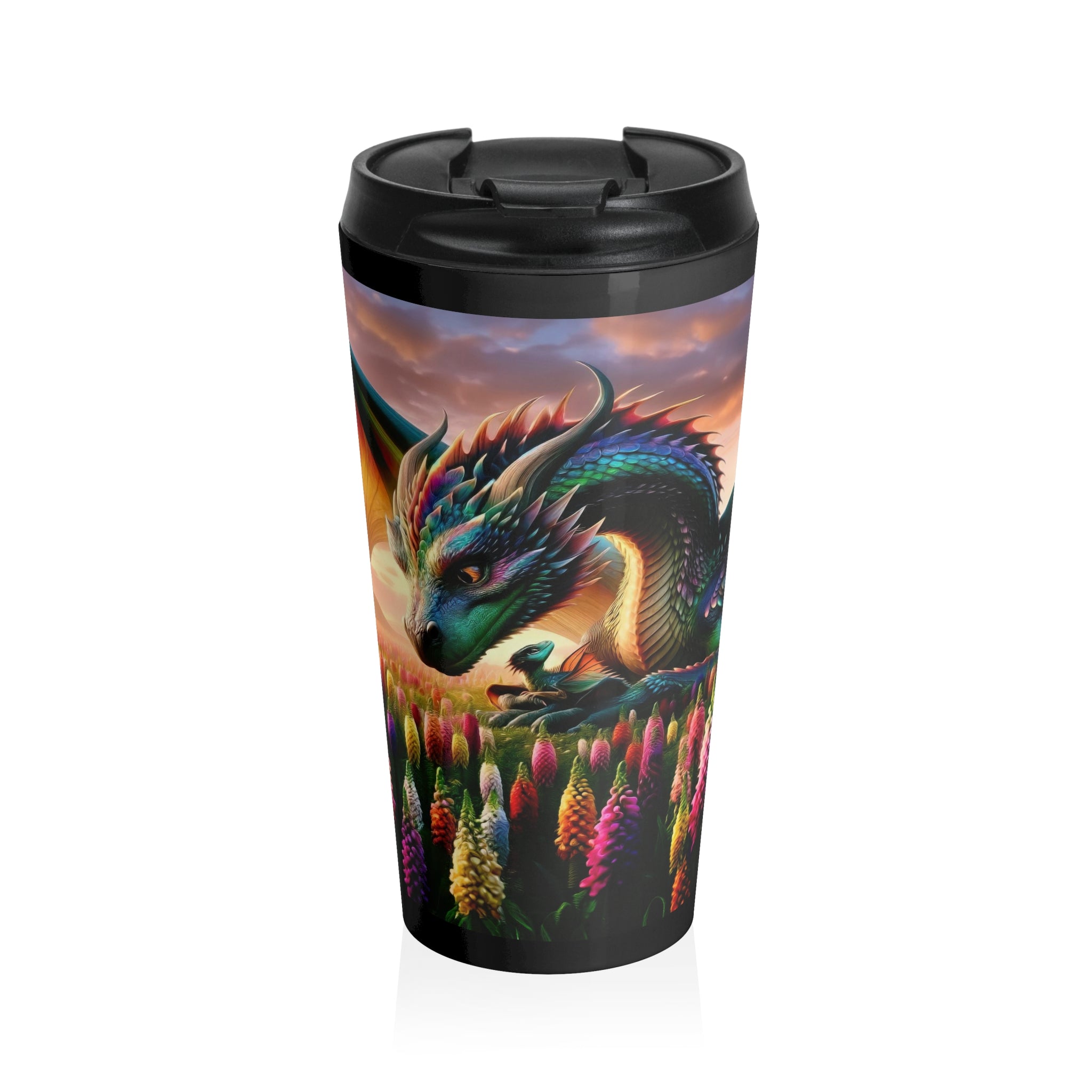 The "Guardian's Embrace at Snapdragon Vale Travel Mug