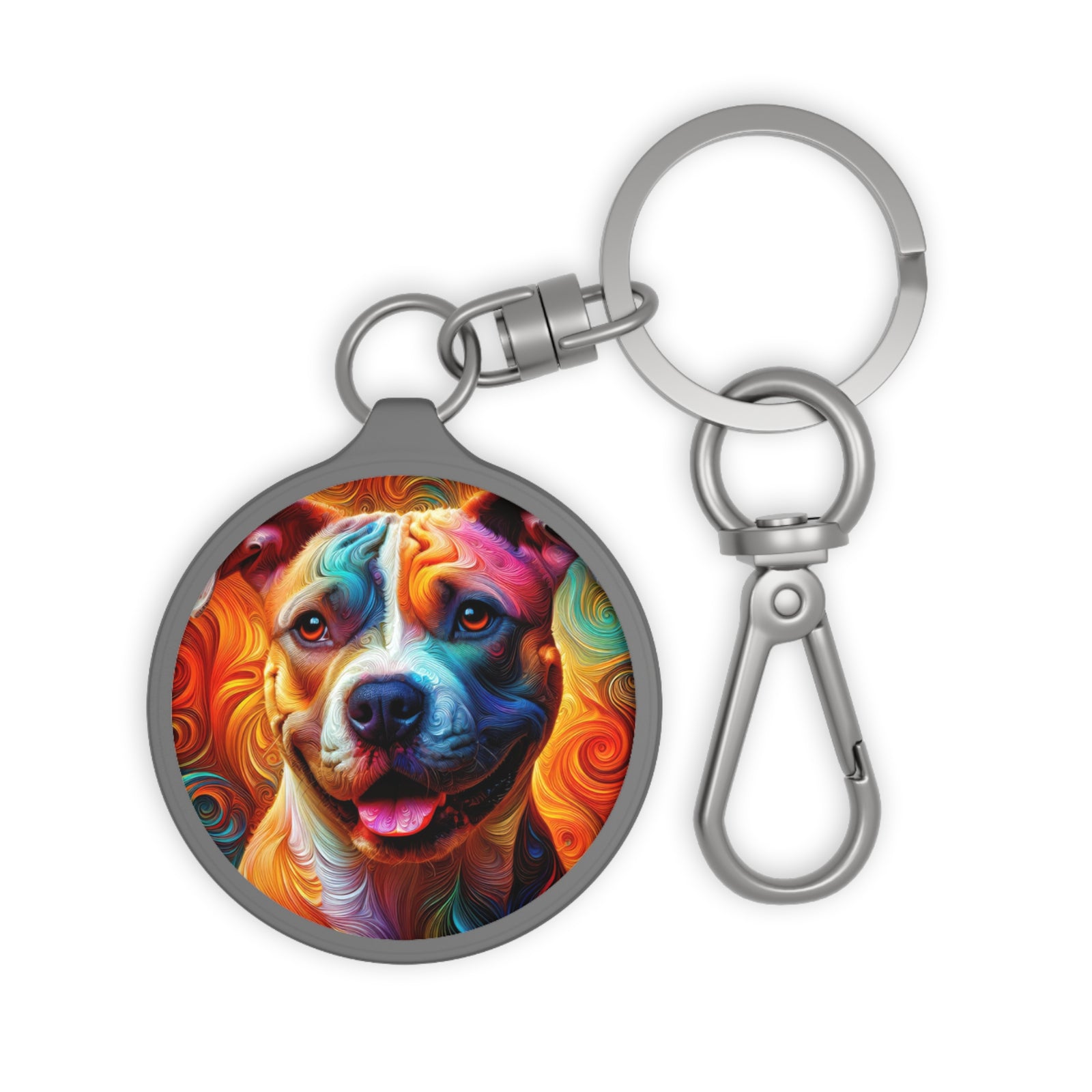 Étiquette de porte-clés canin kaléidoscopique