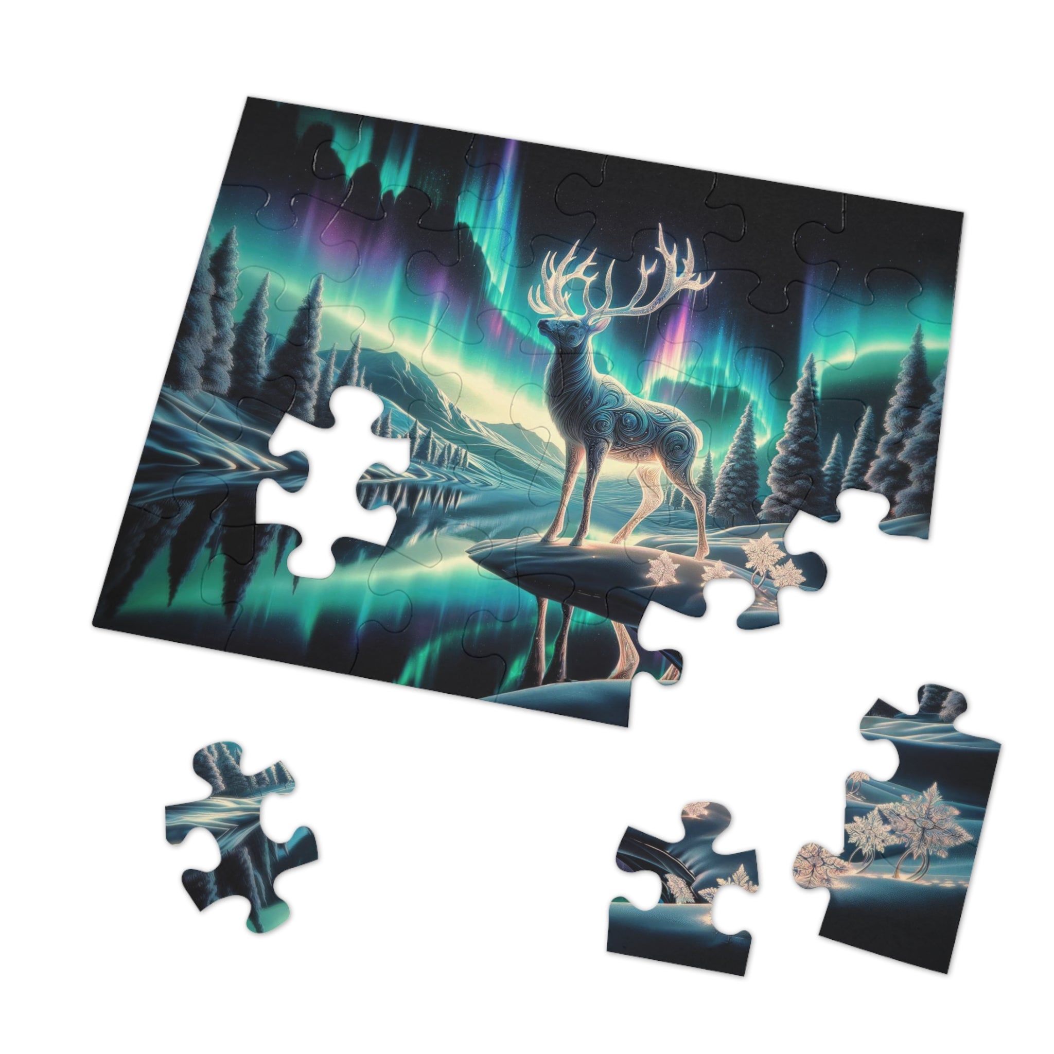Auroral Ethereal Elk Jigsaw Puzzle