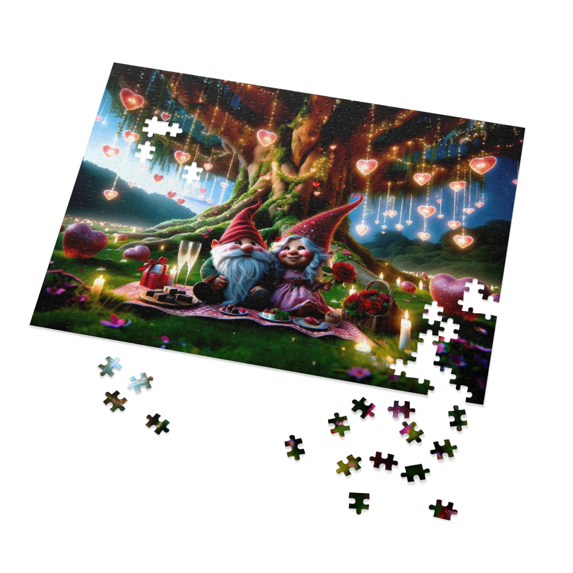 Enchanted Valentine's Eve with the Gnomes Jigsaw Puzzle