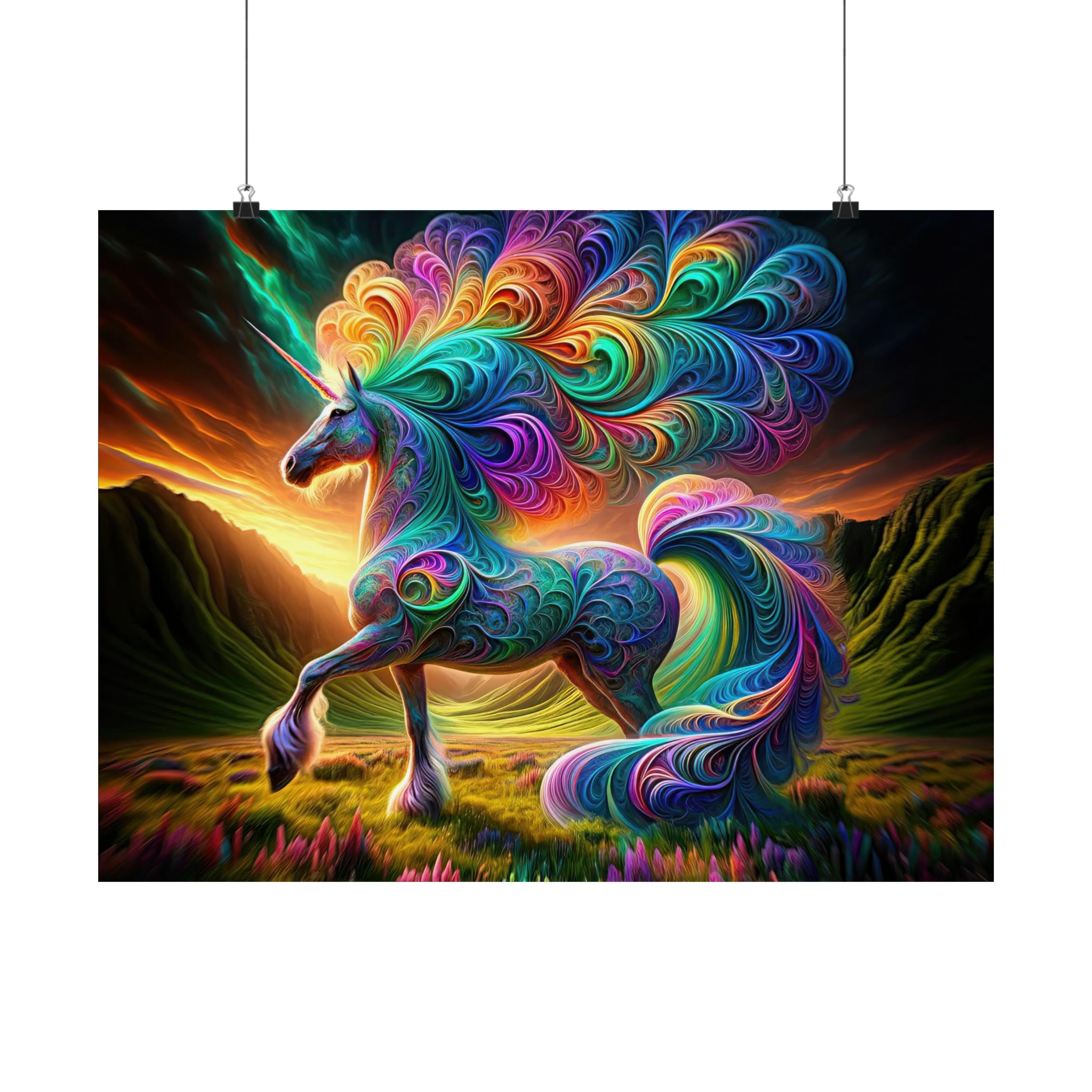 The Fractal Unicorn Poster