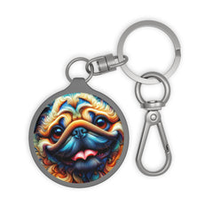 A Pug's Portrait Keyring Tag