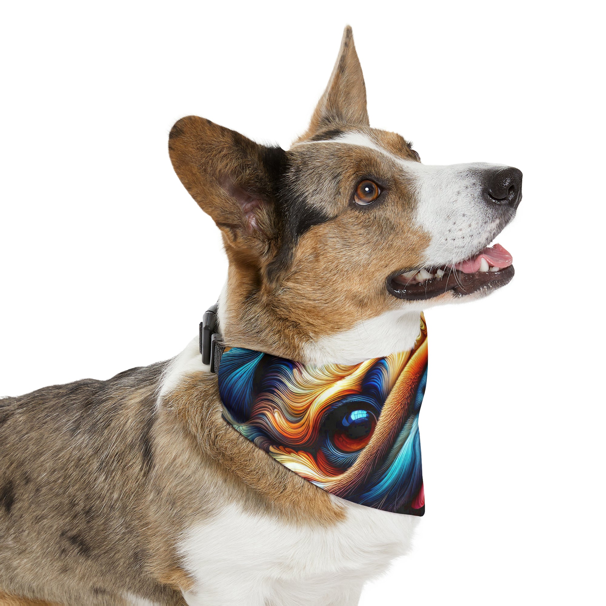 Collar de bandana para mascotas con retrato de un Pug