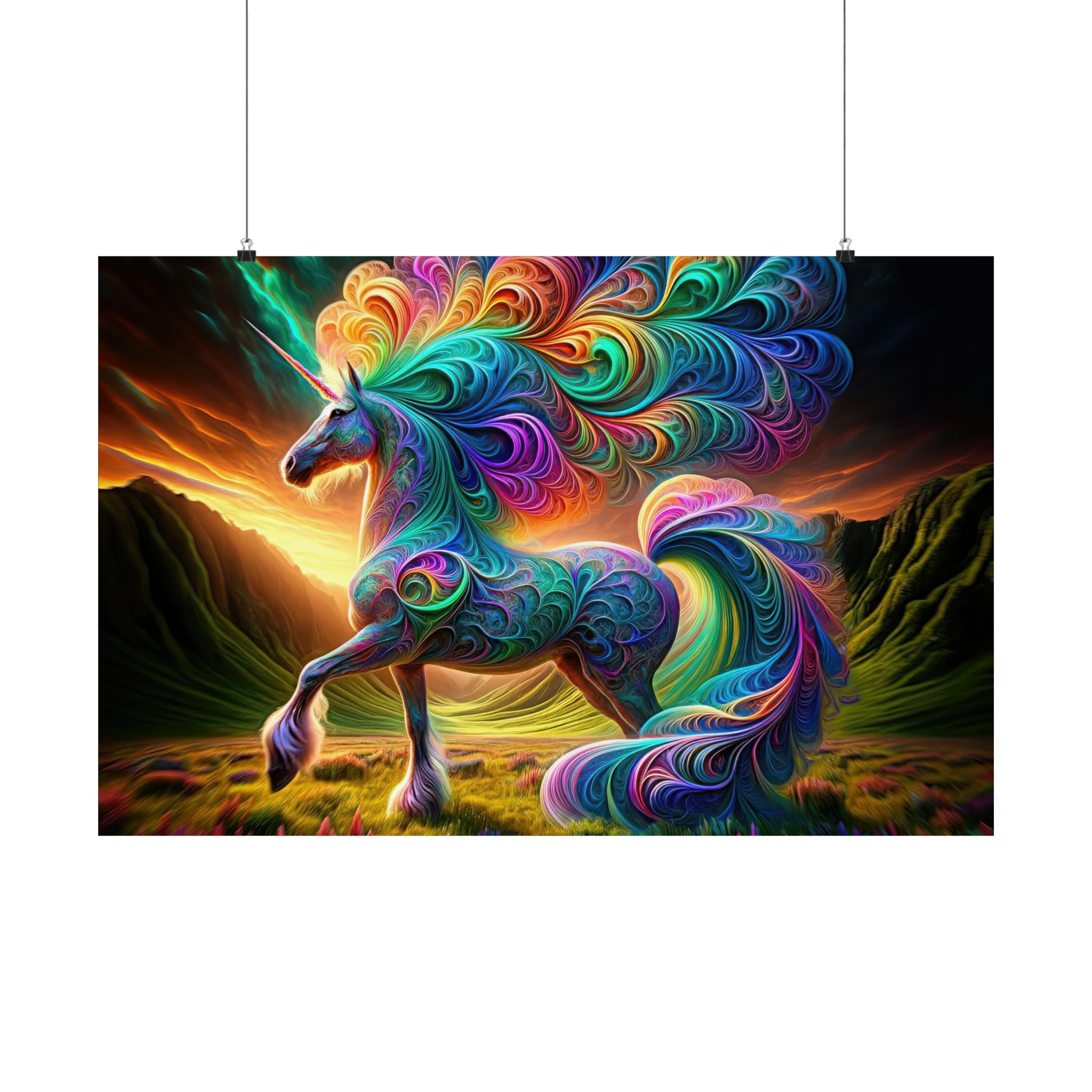 The Fractal Unicorn Poster