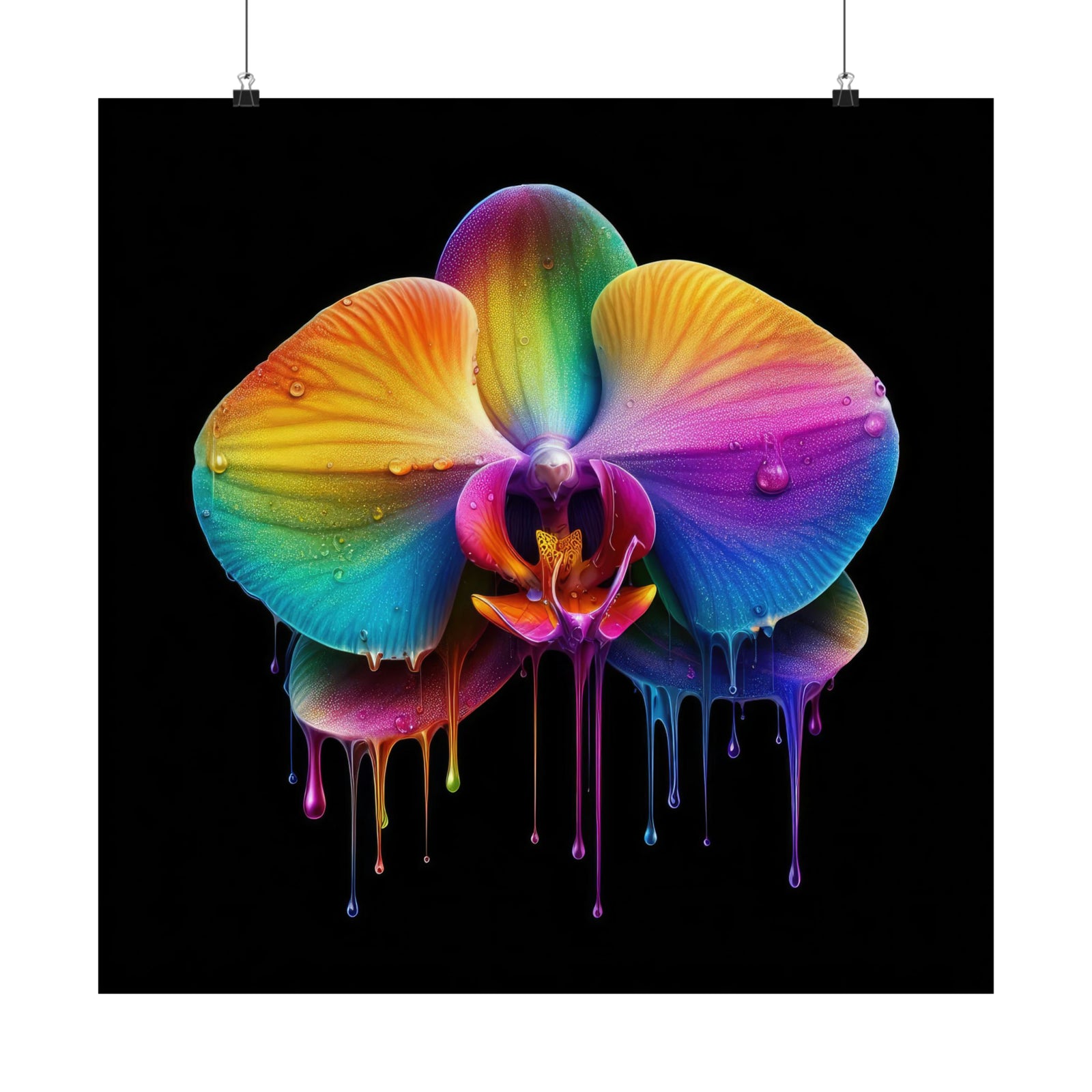 Orchidée arc-en-ciel Dripz L Poster