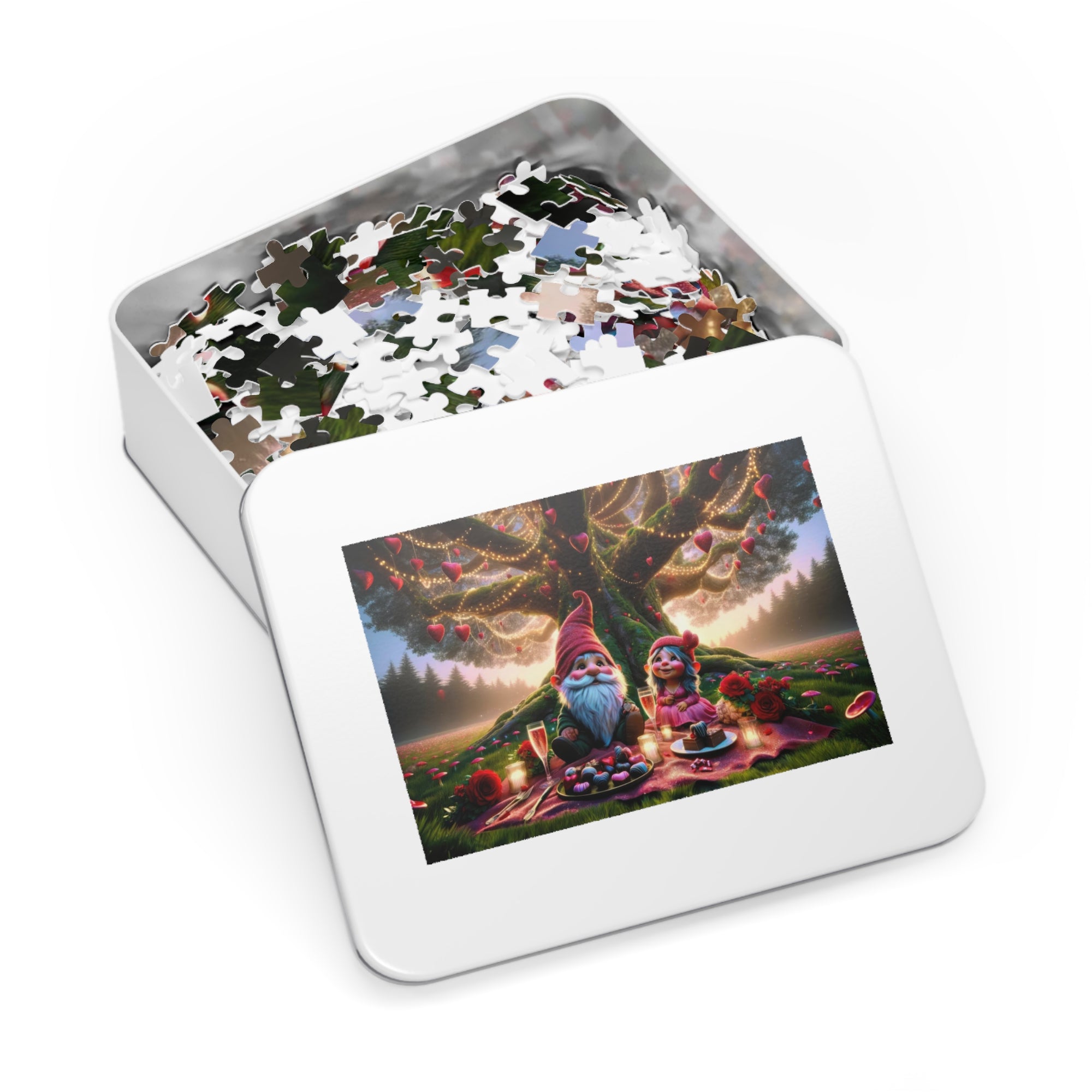 Enchanted Valentine's Eve in the Whimsical Woodlands Jigsaw Puzzle