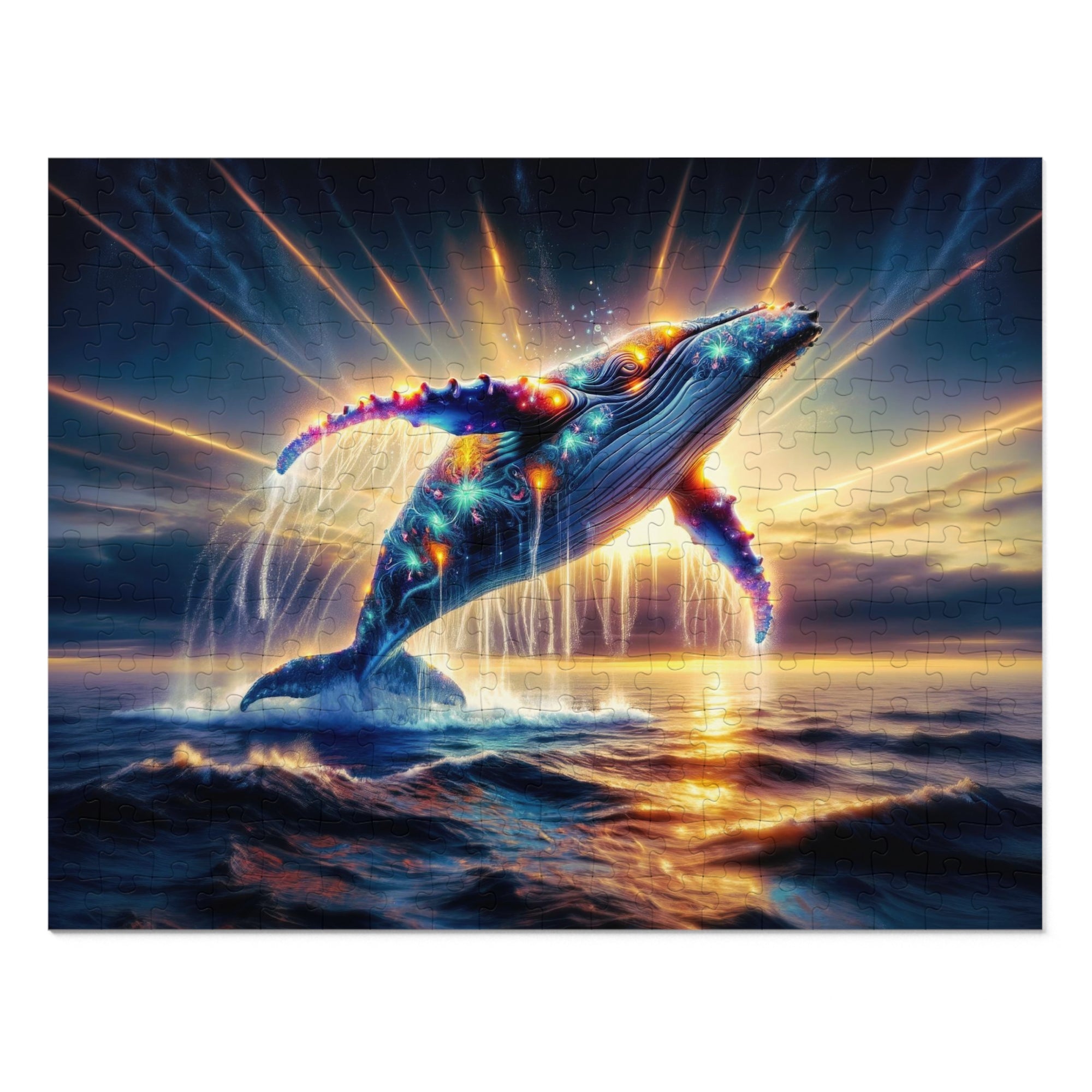Quantum Leap of the Neon Whale Jigsaw Puzzle