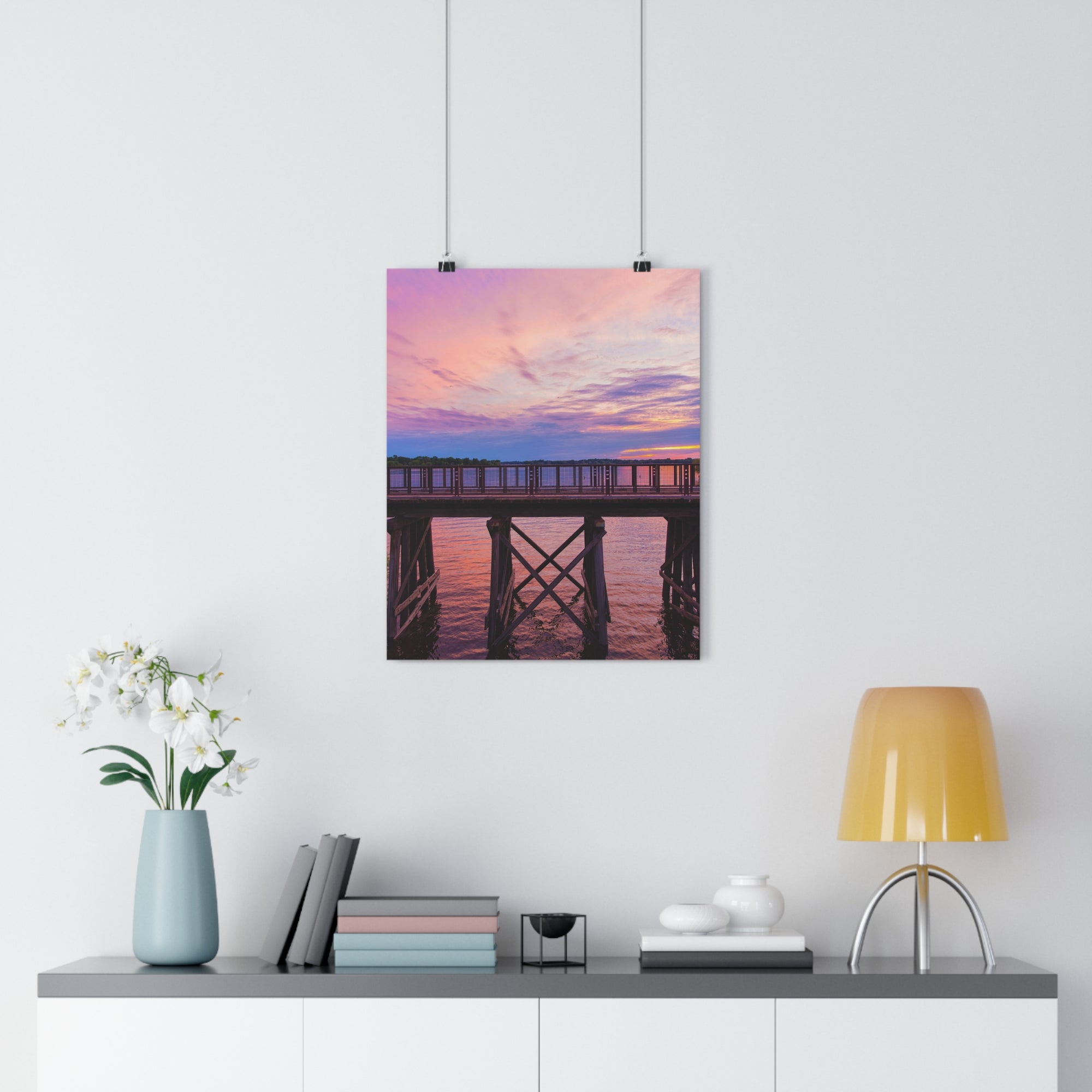 Puente Arcola - Impresión de puesta de sol púrpura