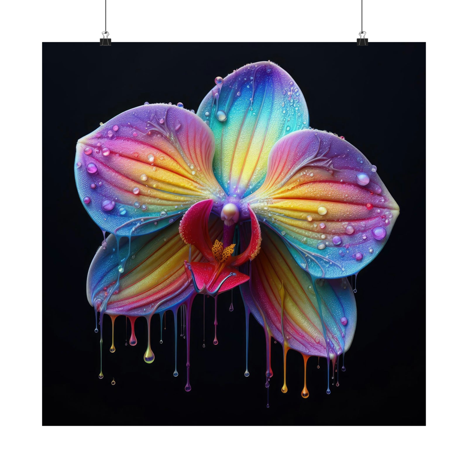 Orchidée arc-en-ciel Dripz J Poster