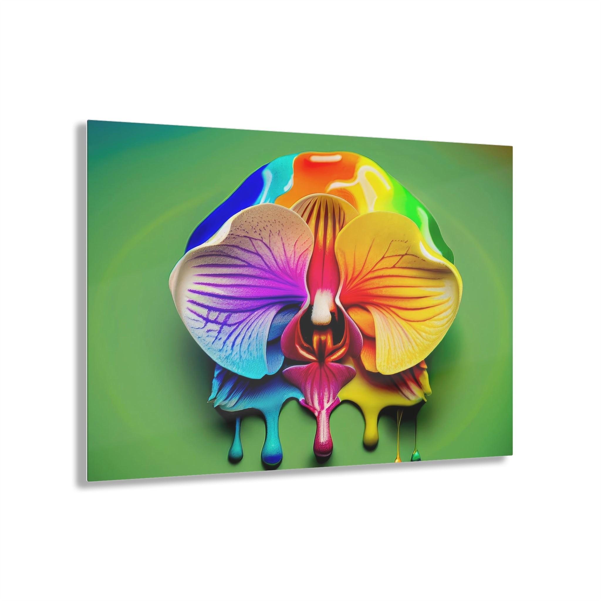 Rainbow Orchid Drool Acrylic Print