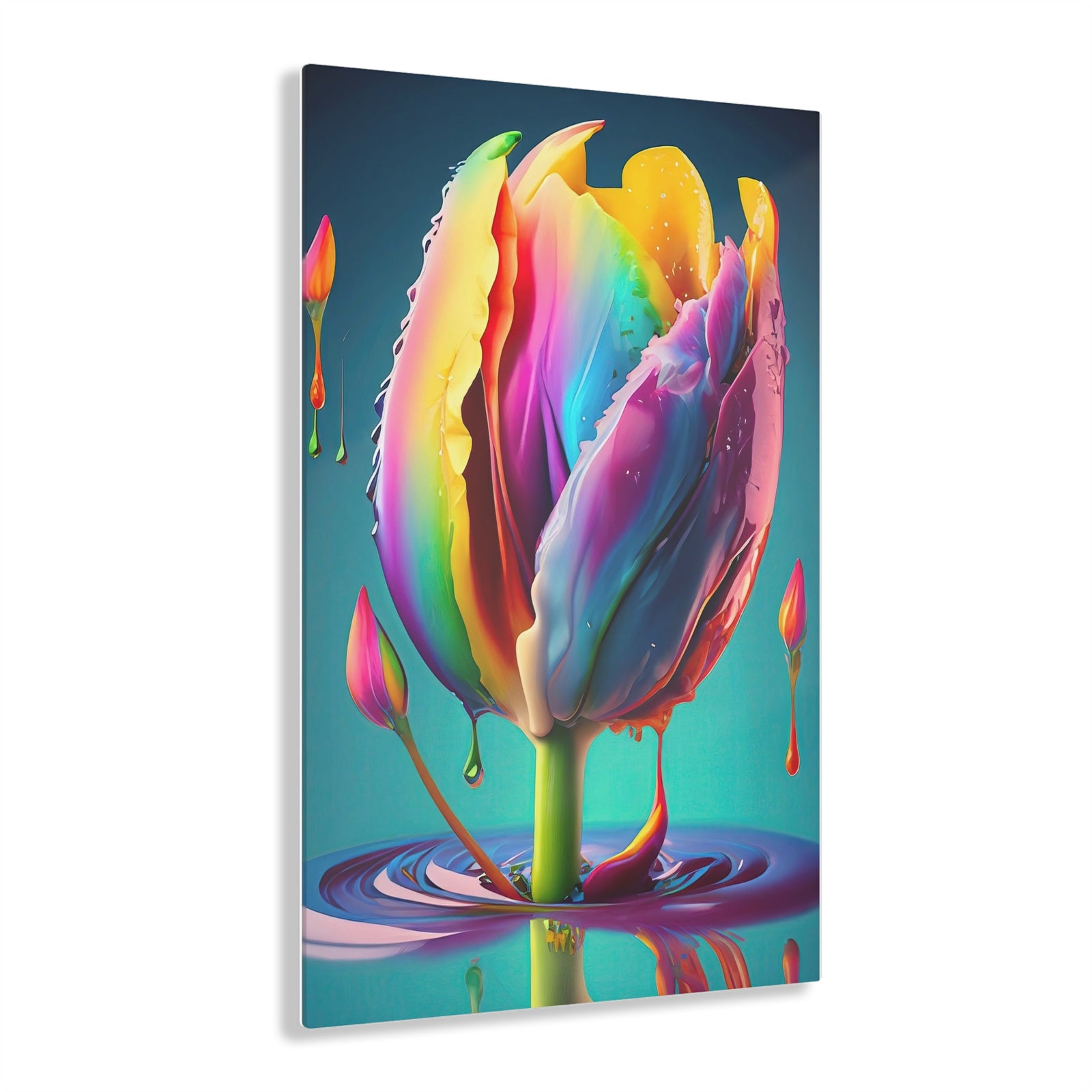 Tulipe Dripz E Impression sur Verre Acrylique
