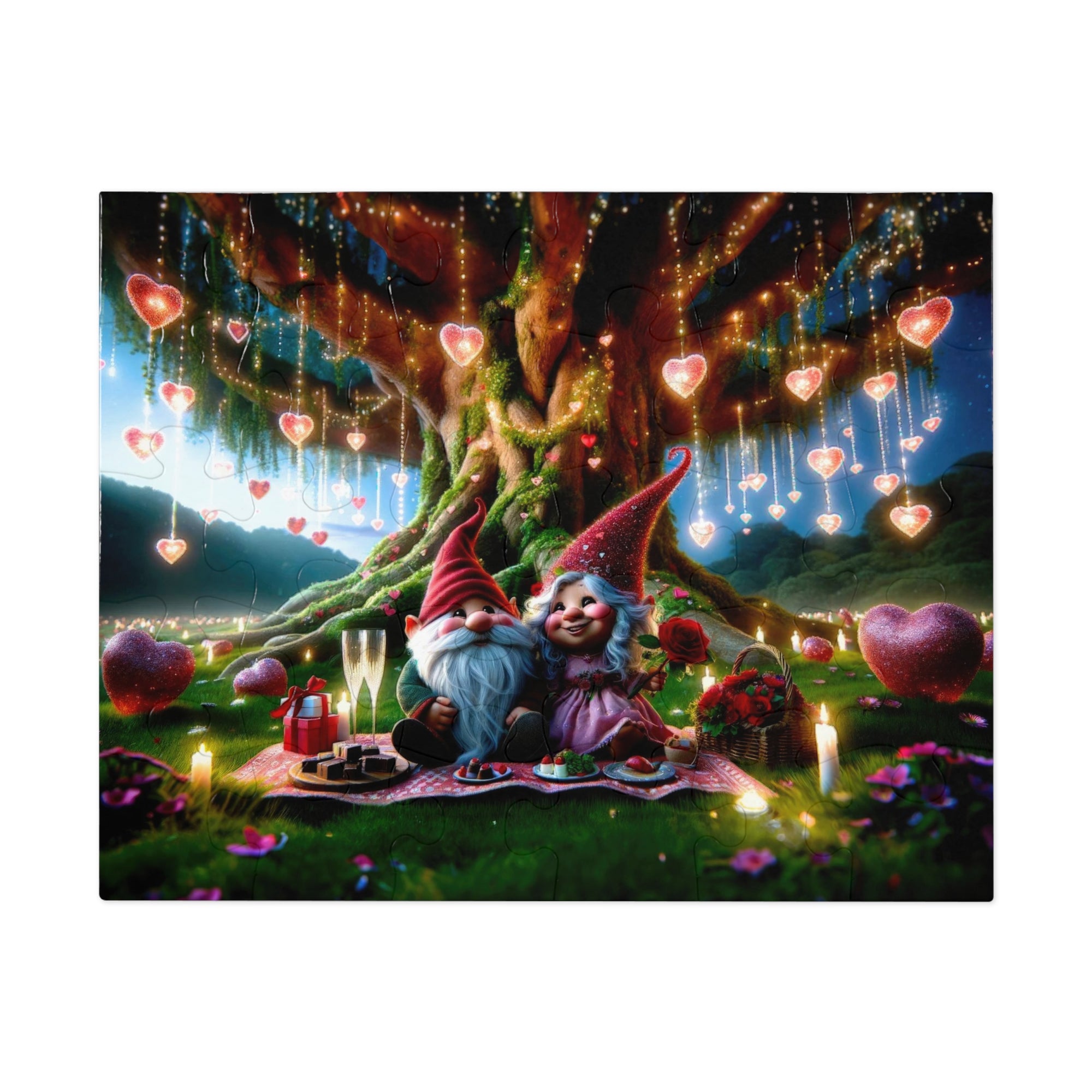 Enchanted Valentine's Eve with the Gnomes Jigsaw Puzzle