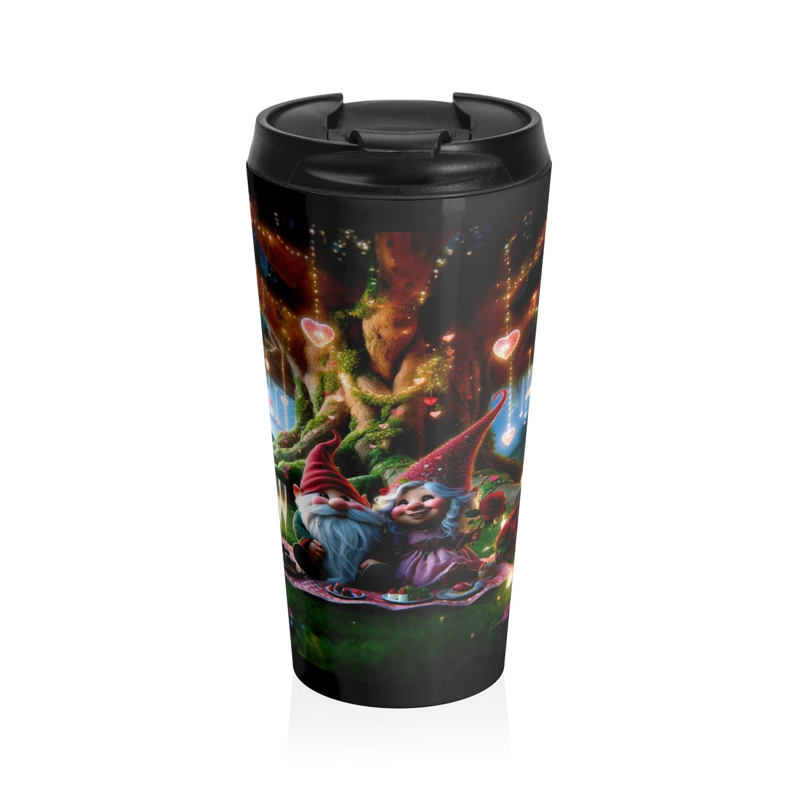 Enchanted Valentine's Eve with the Gnomes Travel Mug