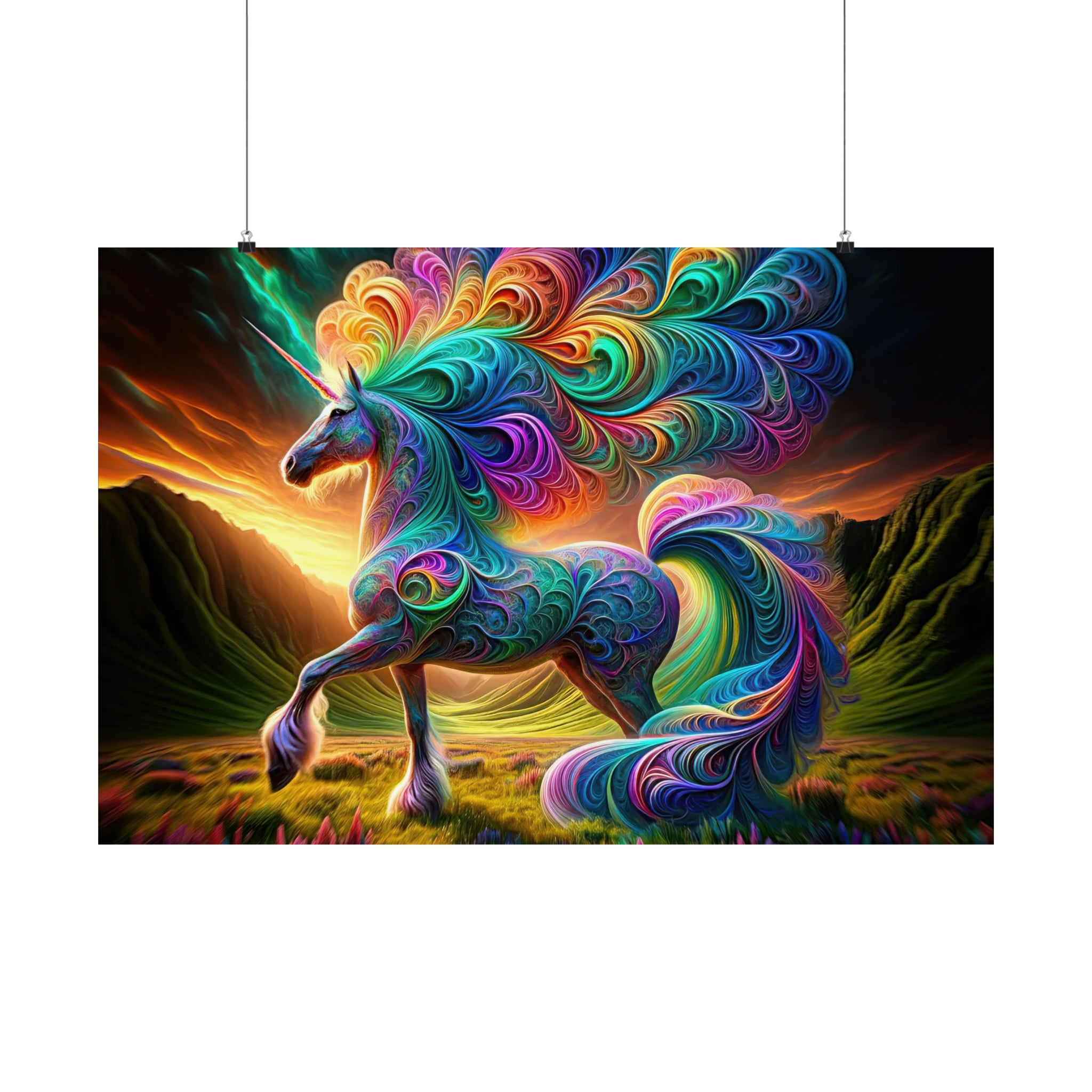 The Fractal Unicorn Poster