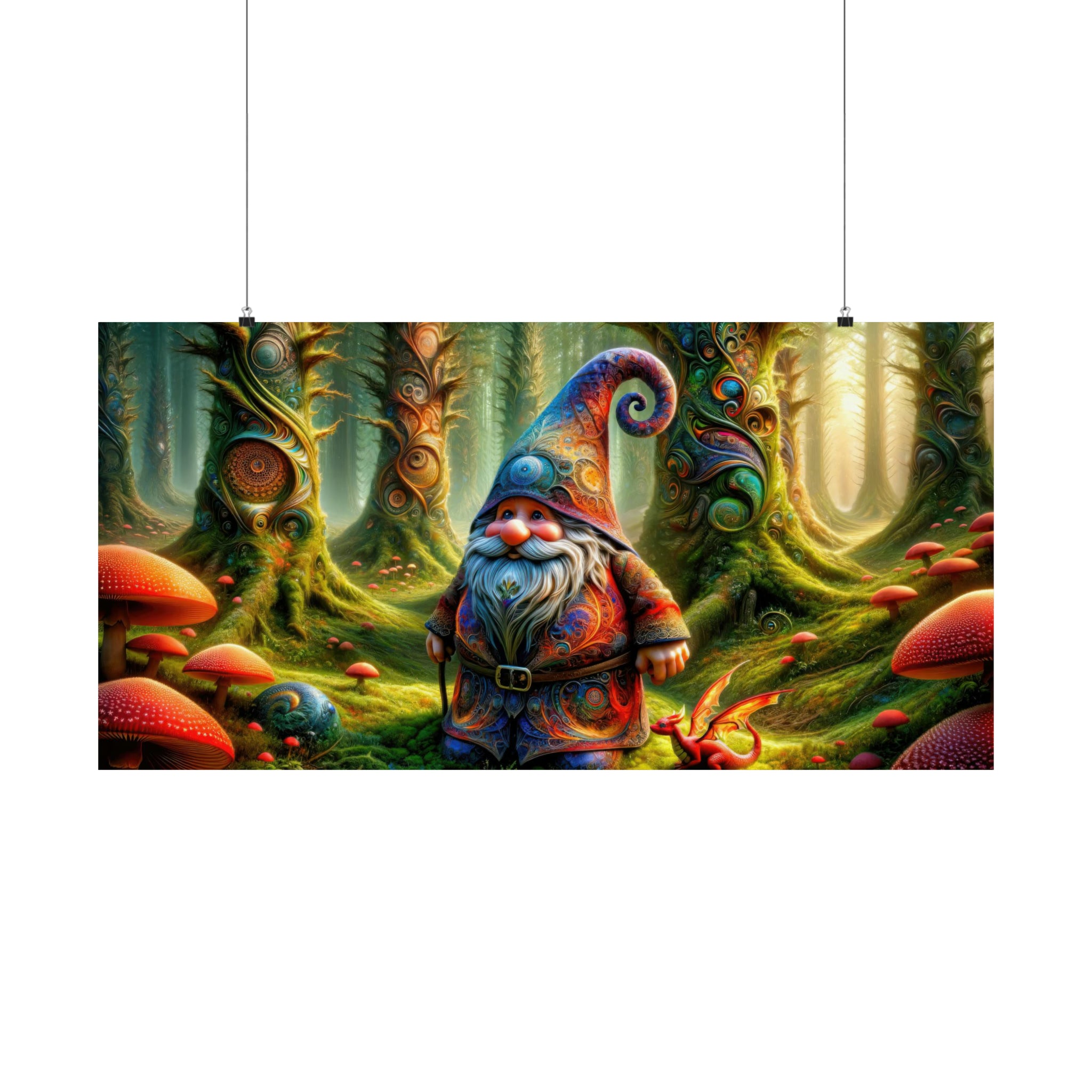 La forêt fractale du Gnome Poster