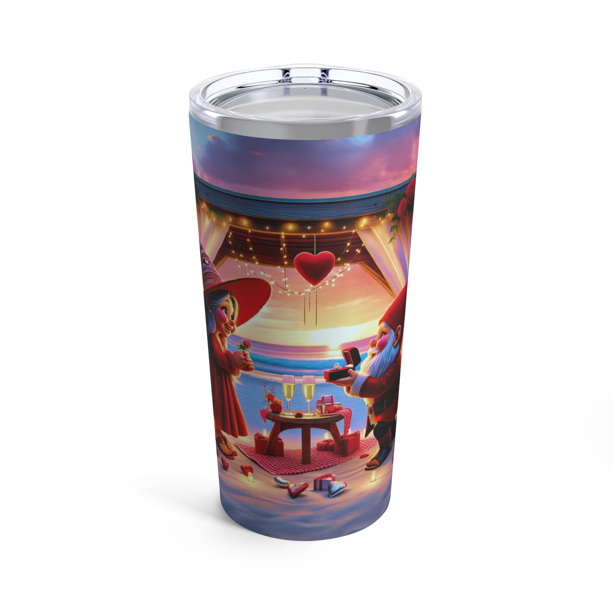 A Whimsical Beachside Engagement Tumbler 20oz